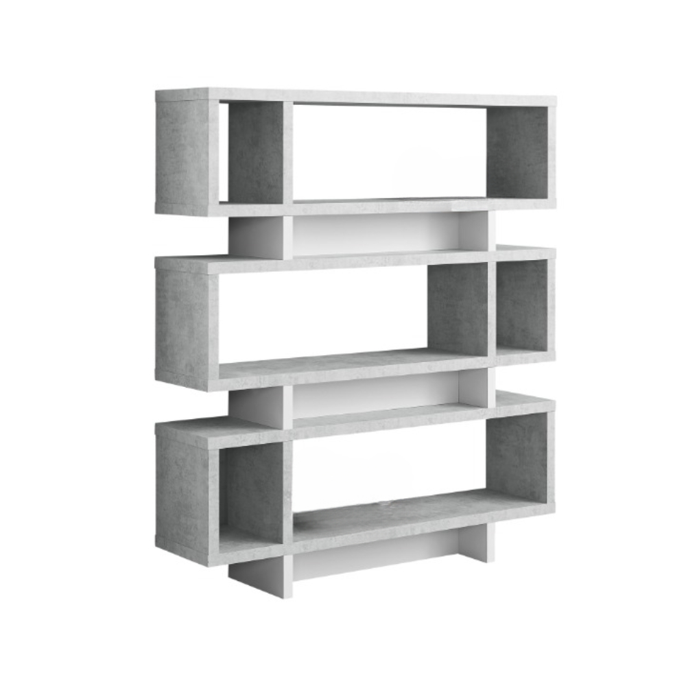 55" Gray Wood Floating Bookcase-333560-1