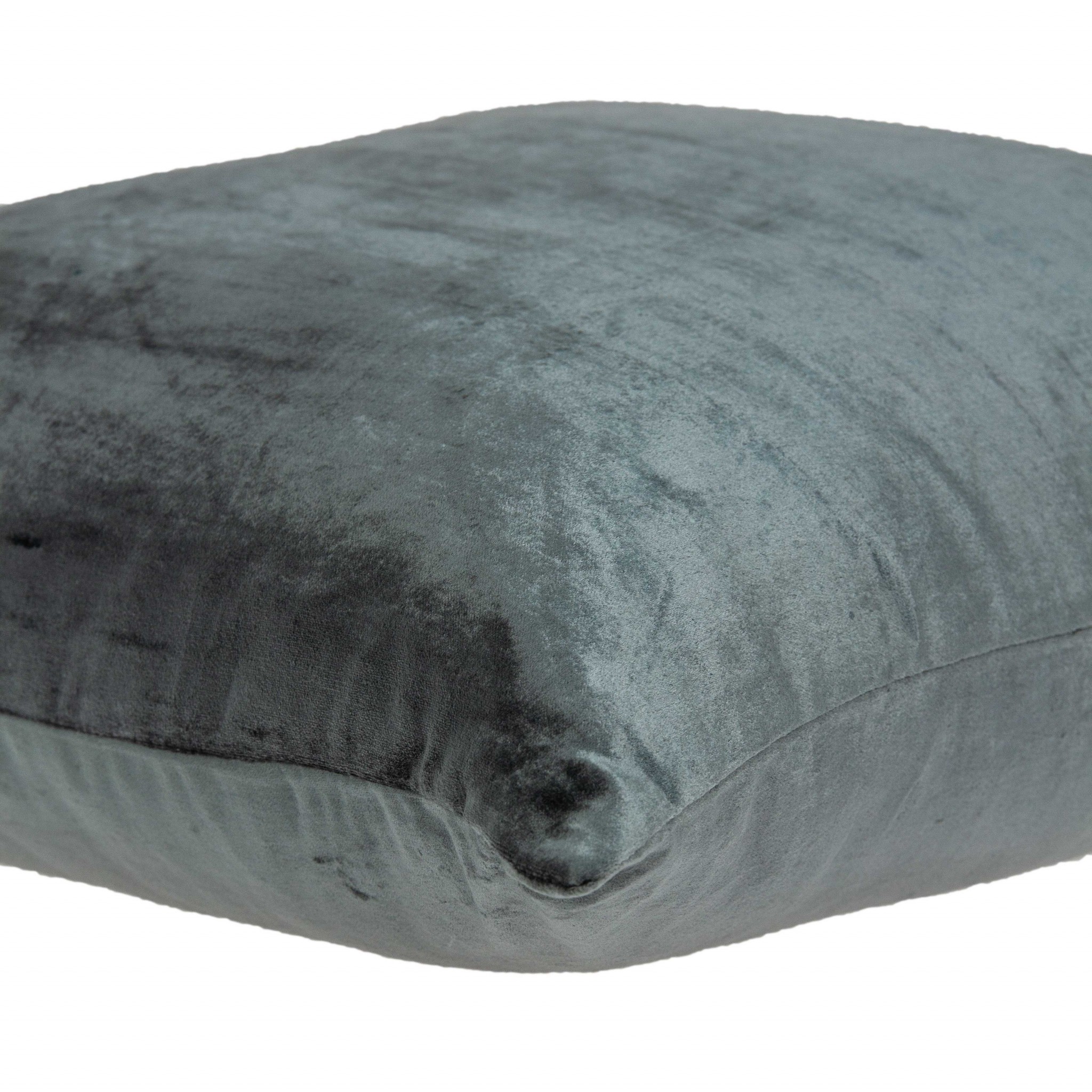 20" x 0.5" x 20" Transitional Charcoal Solid Pillow Cover