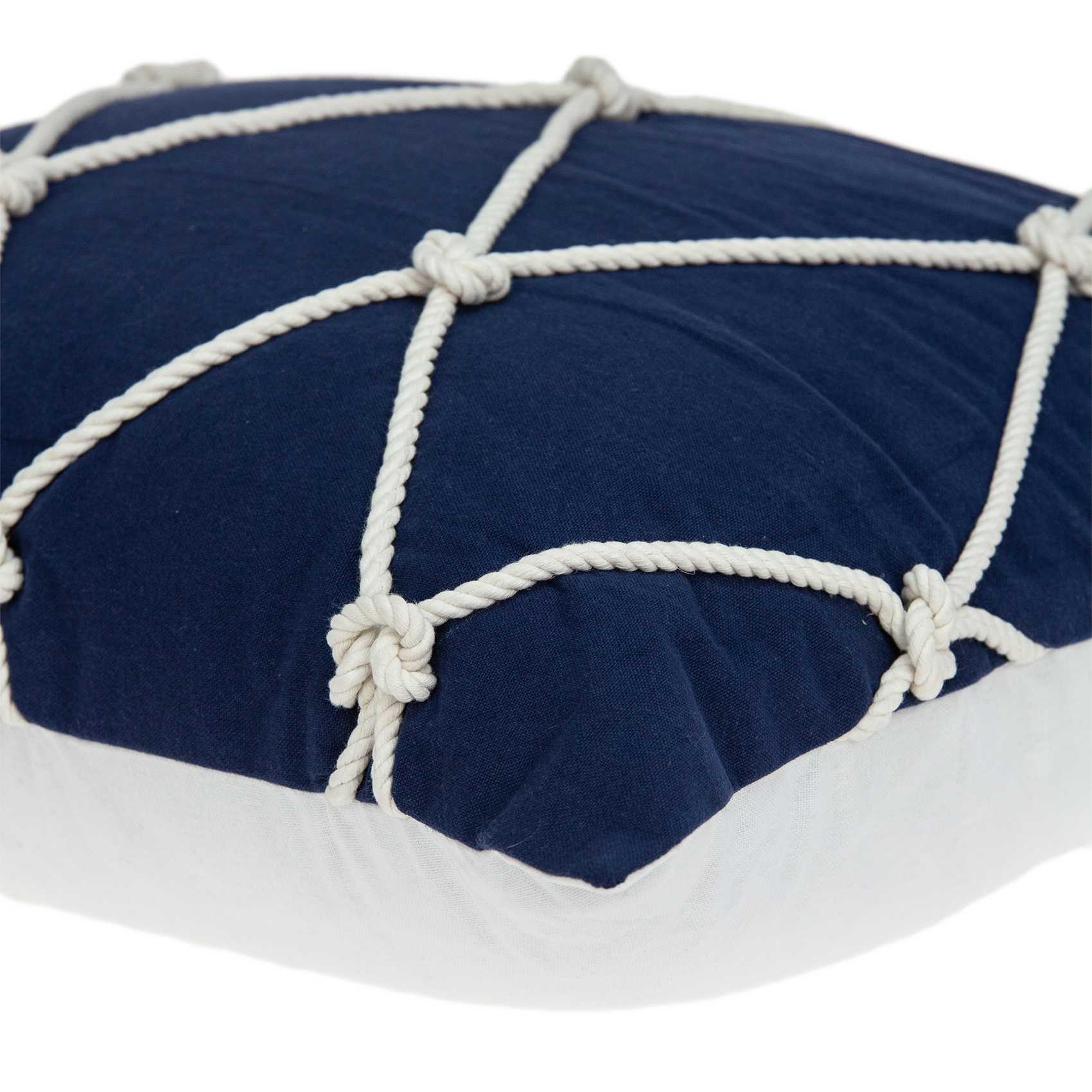 20" x 0.5" x 20" Nautical Blue Pillow Cover