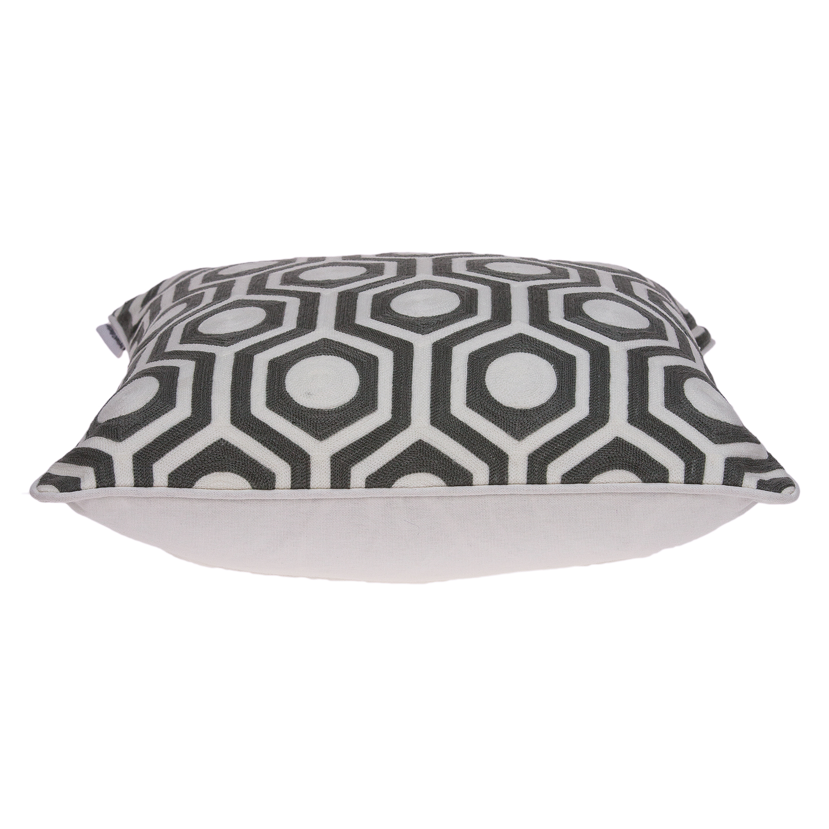 20" x 0.5" x 20" Traditional Gray and White Pillow Cover