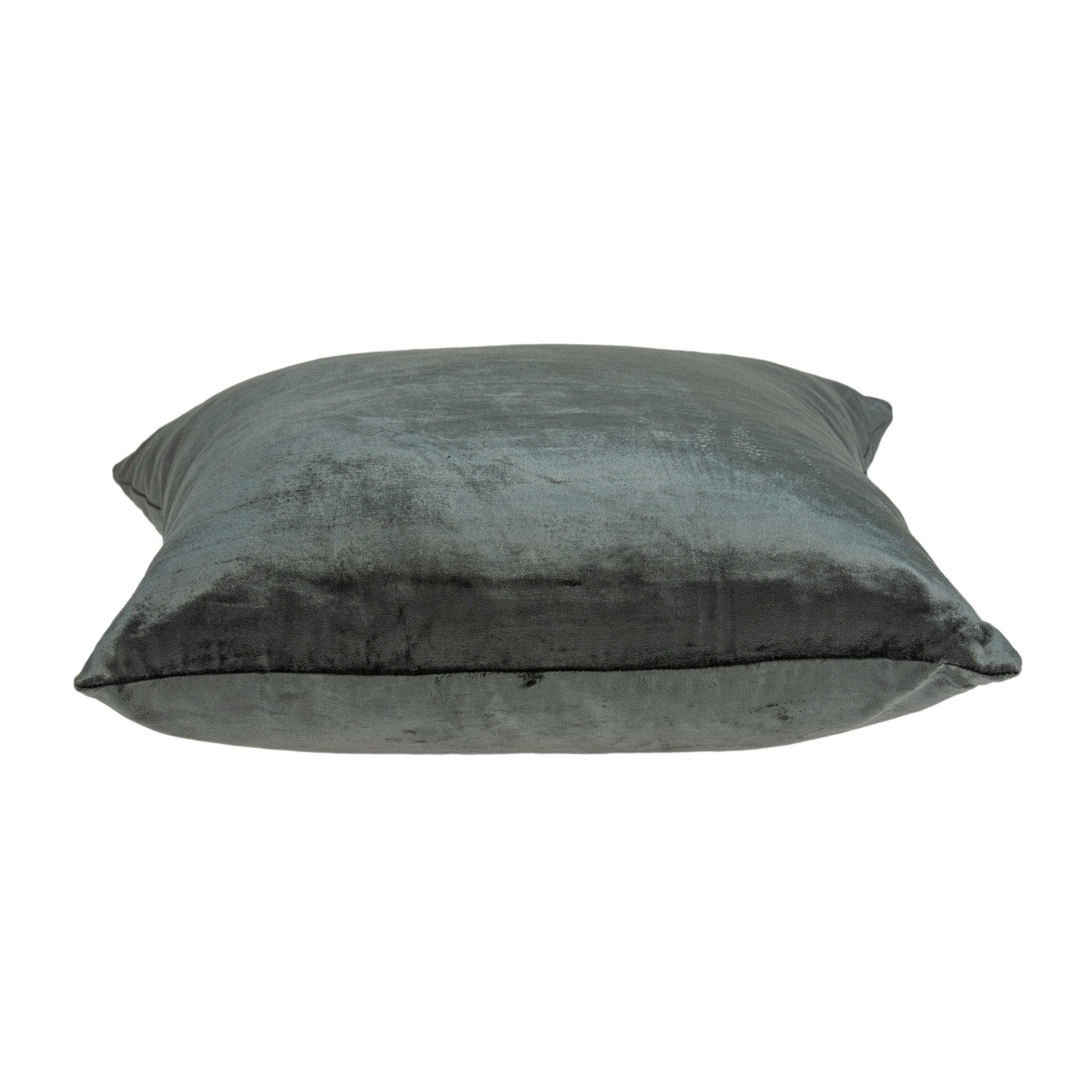 18" x 7" x 18" Transitional Charcoal Solid Pillow Cover With Poly Insert