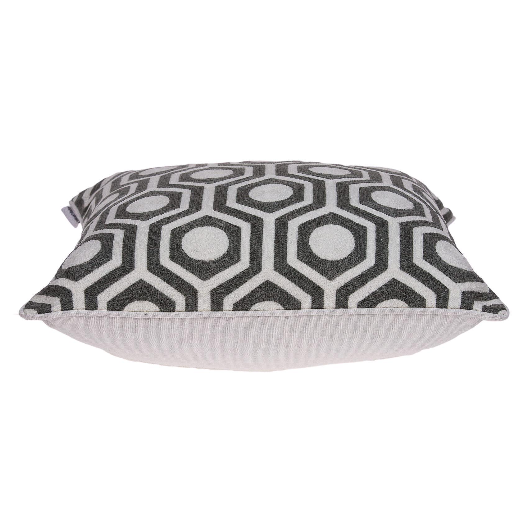 20" x 7" x 20" Cool Gray and White Pillow Cover With Poly Insert