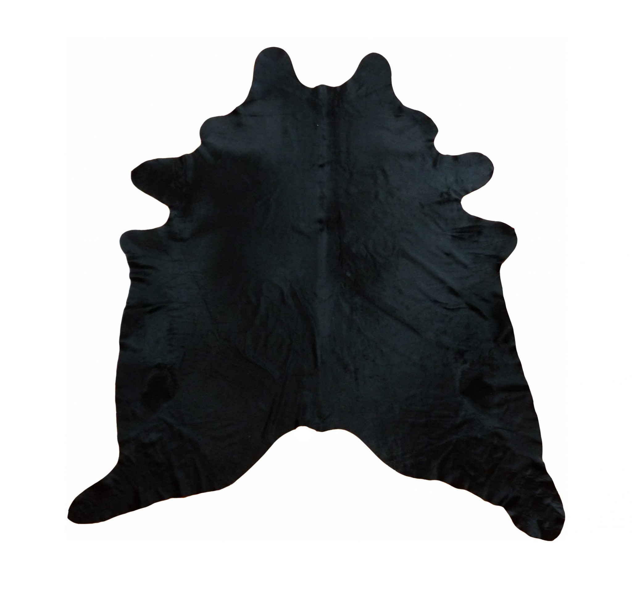 6' X 7' Black Cowhide Handmade Area Rug-334422-1