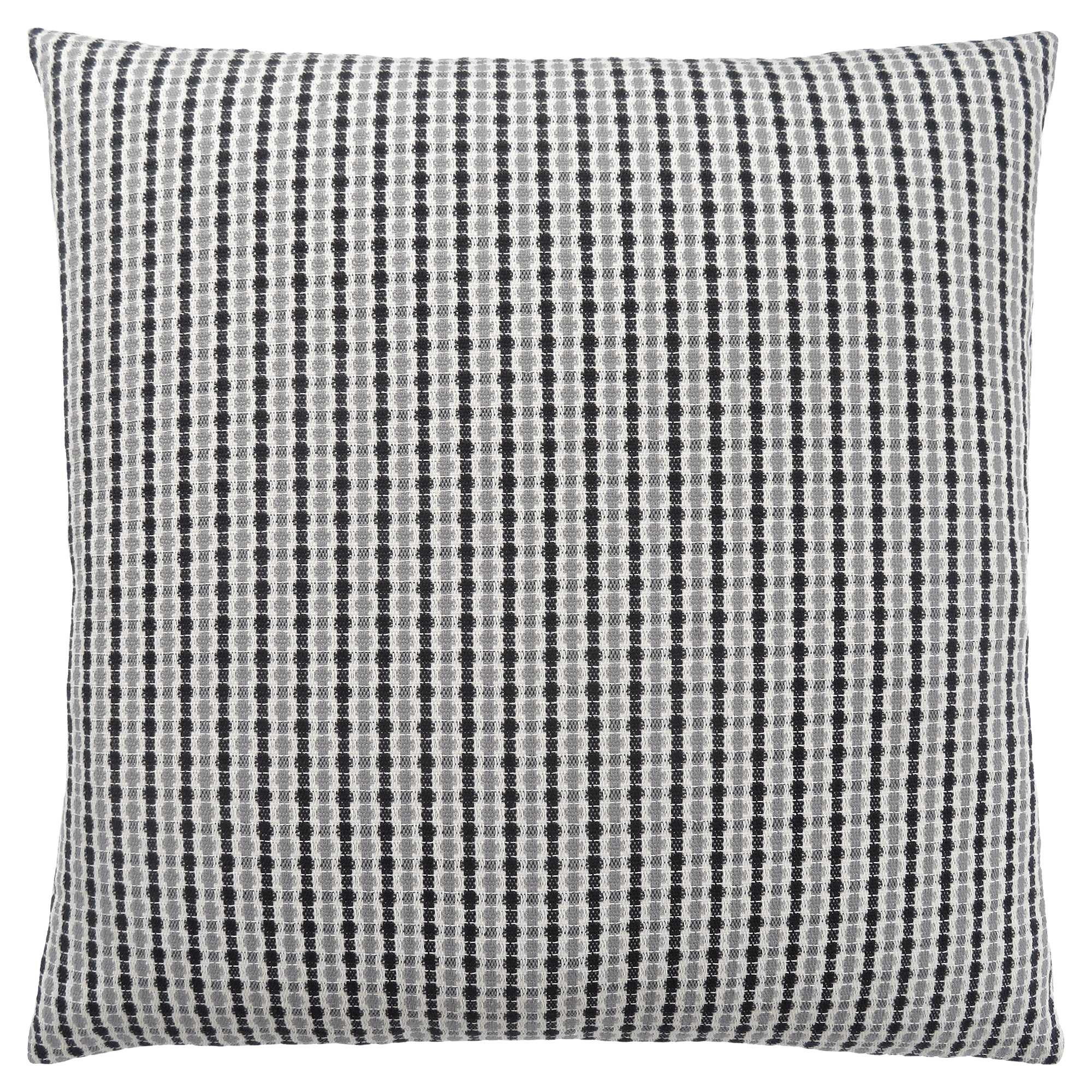 18" X 18" Black Gray and White Polyester Striped Zippered Pillow-344021-1