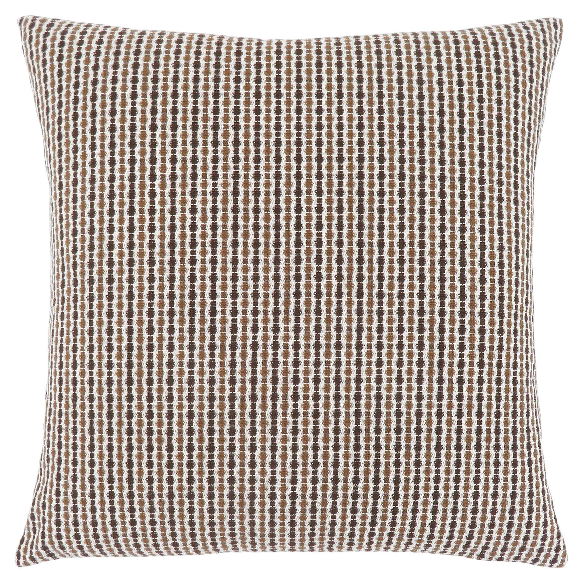 18" X 18" Brown and White Polyester Striped Zippered Pillow-344022-1