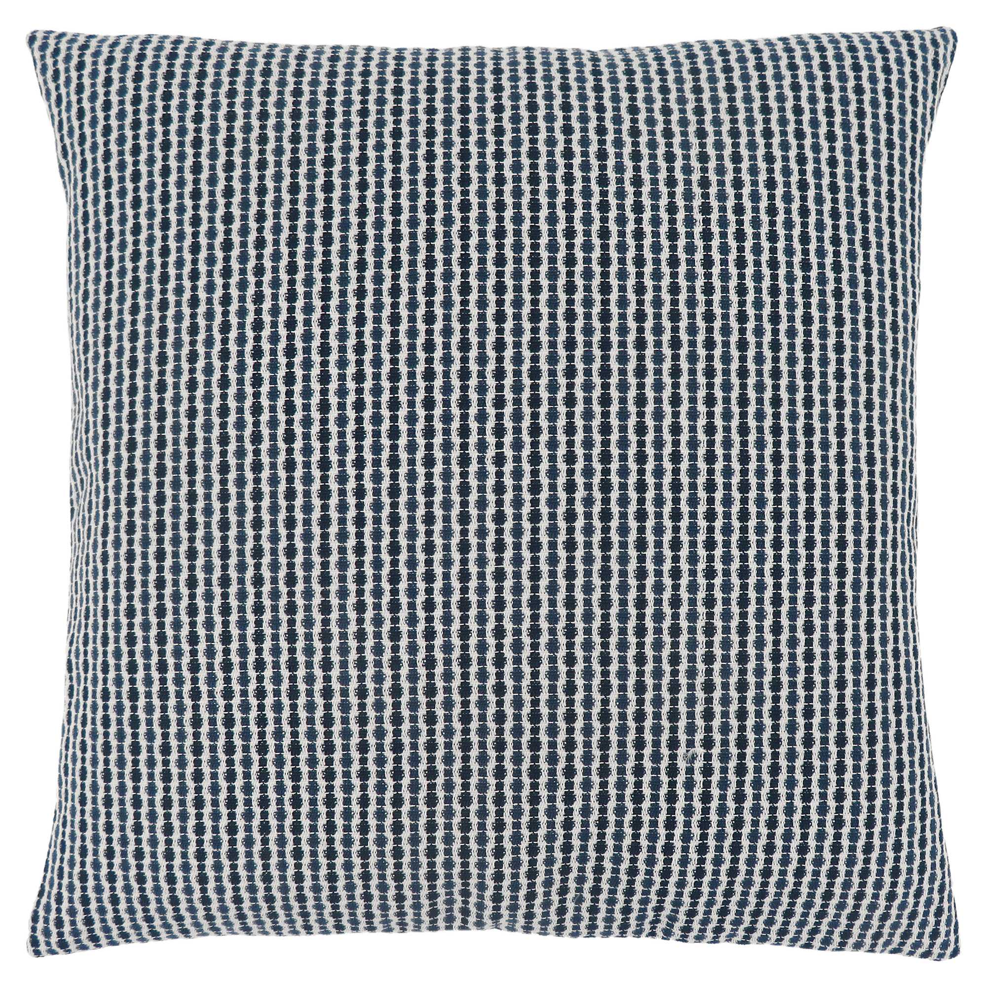 18" X 18" Blue and White Polyester Striped Zippered Pillow-344023-1