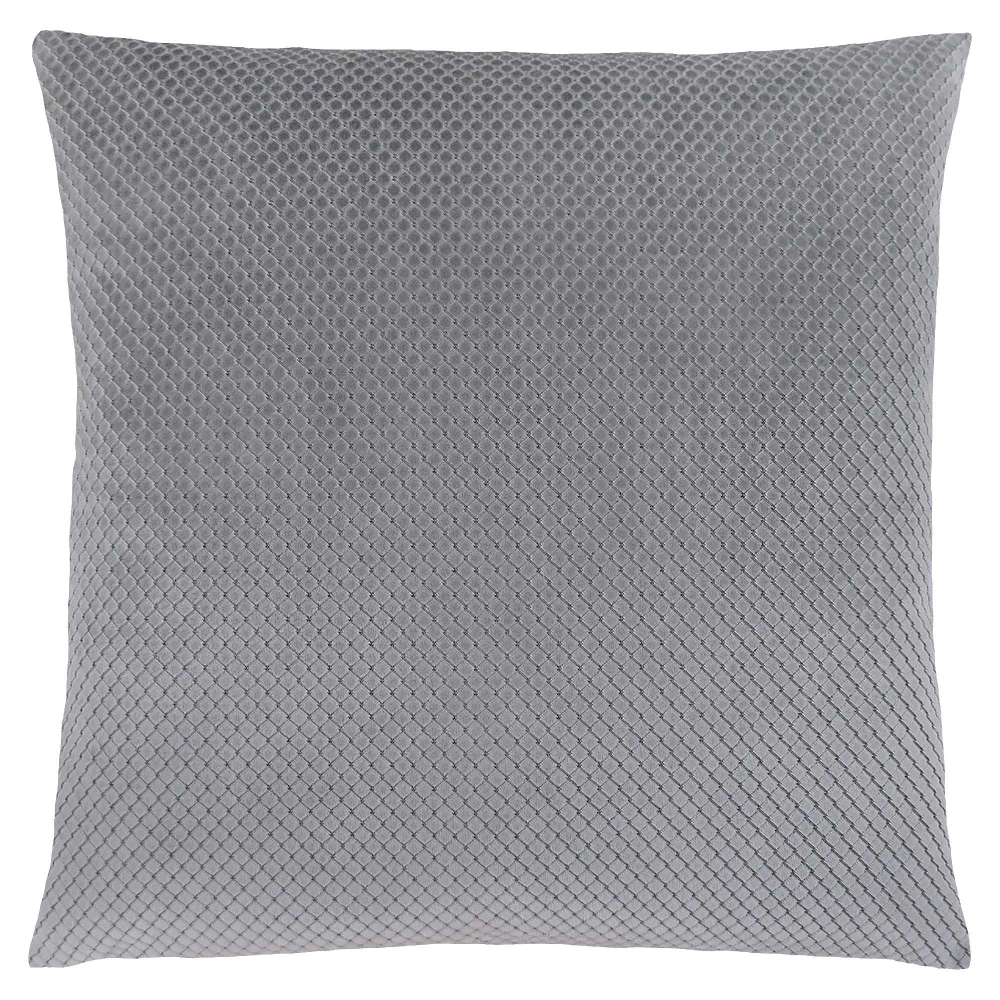 18" X 18" Silver Velvet Polyester Diamond Zippered Pillow-344060-1