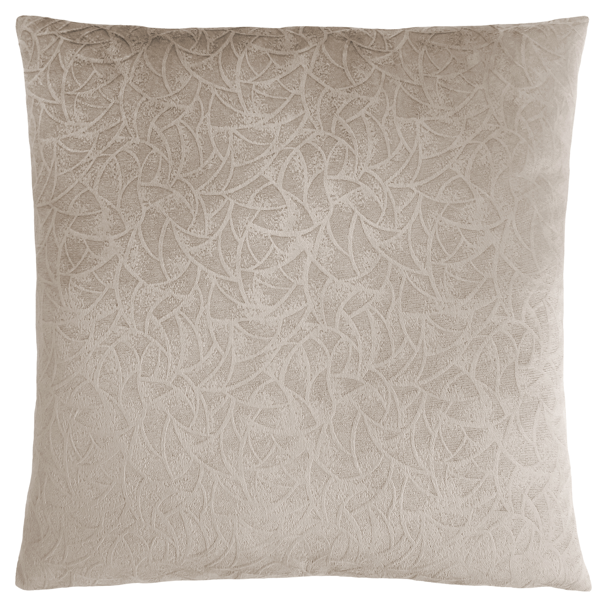 Set Of Two 18" X 18" Taupe Velvet Polyester Floral Zippered Pillow-344114-1