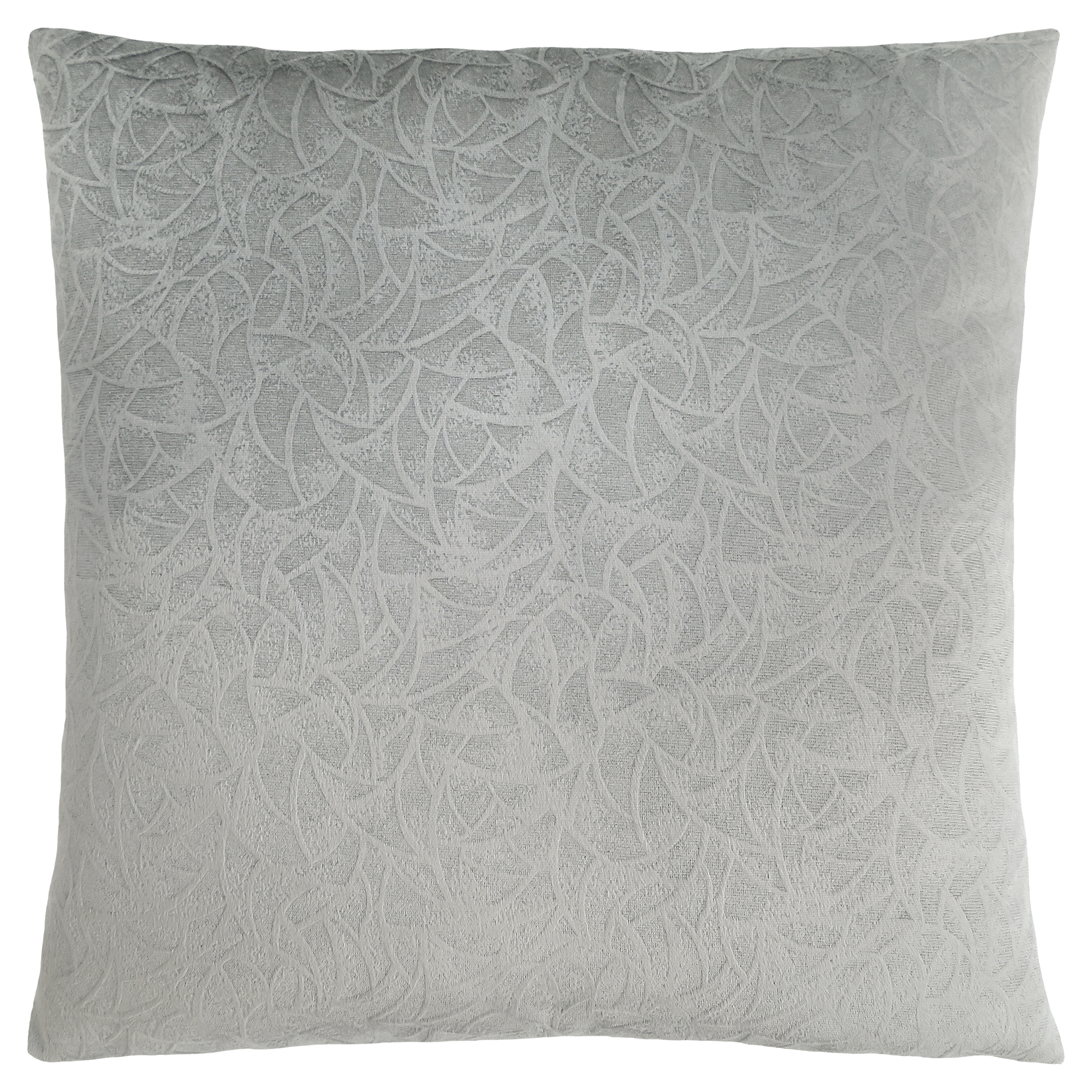 Set Of Two 18" X 18" Light Gray Velvet Polyester Floral Zippered Pillow-344115-1