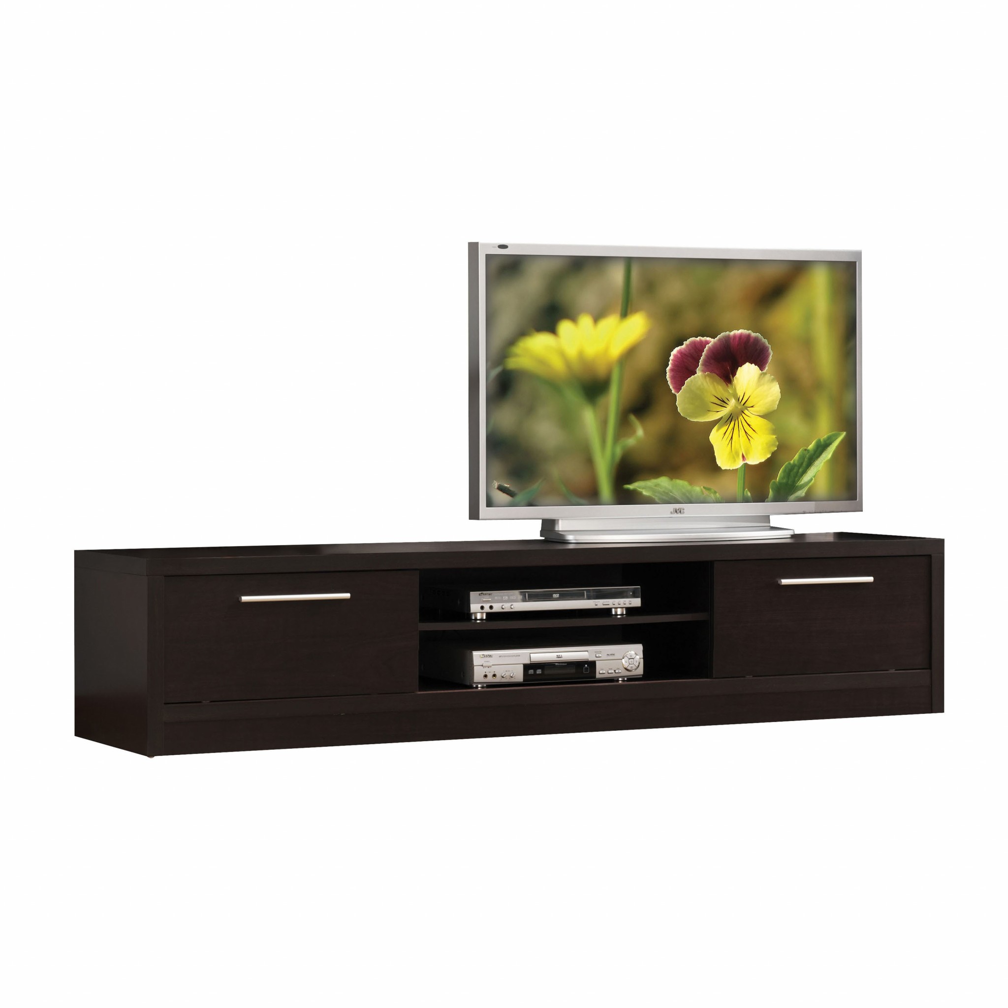 19" X 79" X 16" Espresso Wood Veneer (Paper) TV Stand