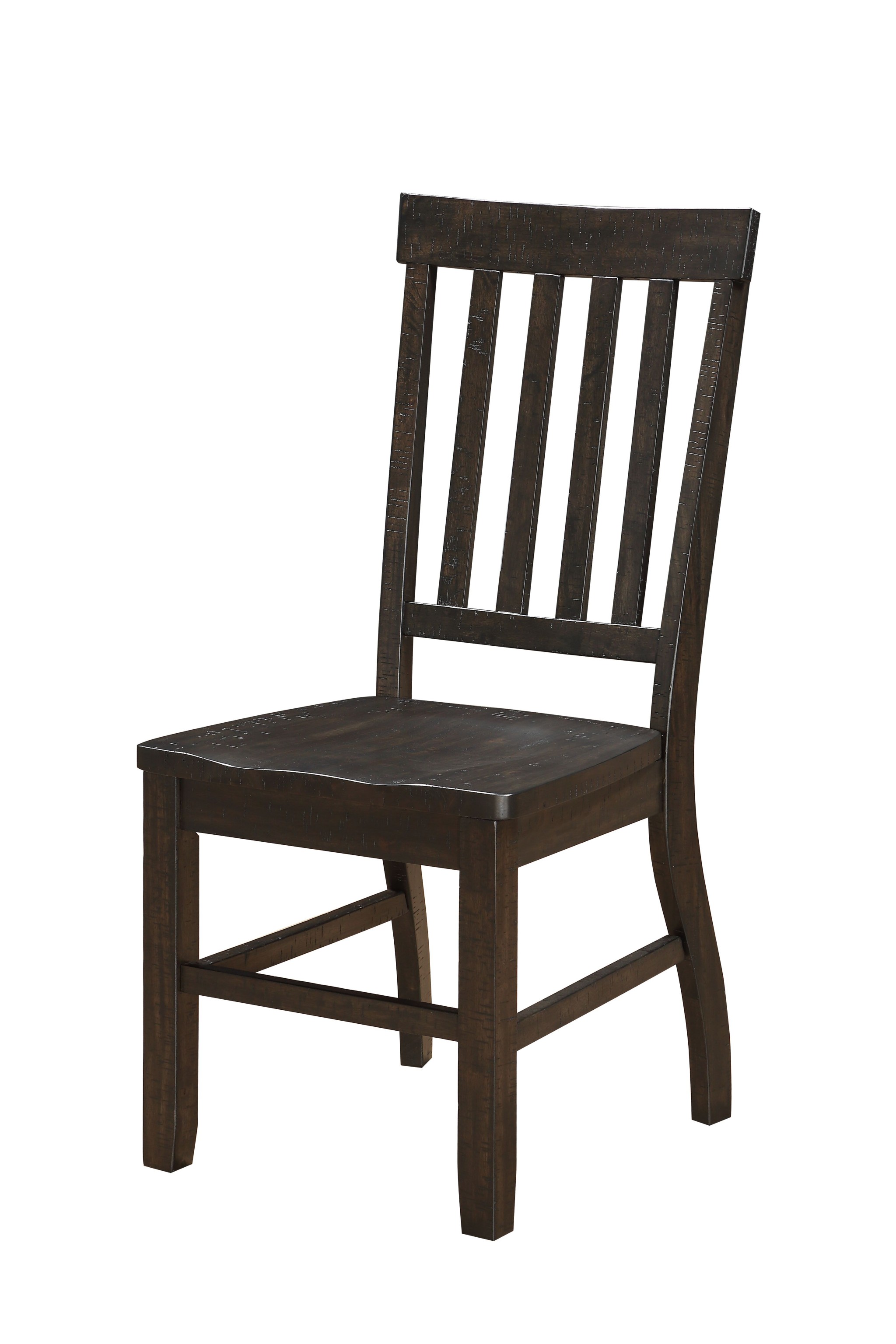 22" X 19" X 40" Rustic Walnut Wood Side Chair Set of 2