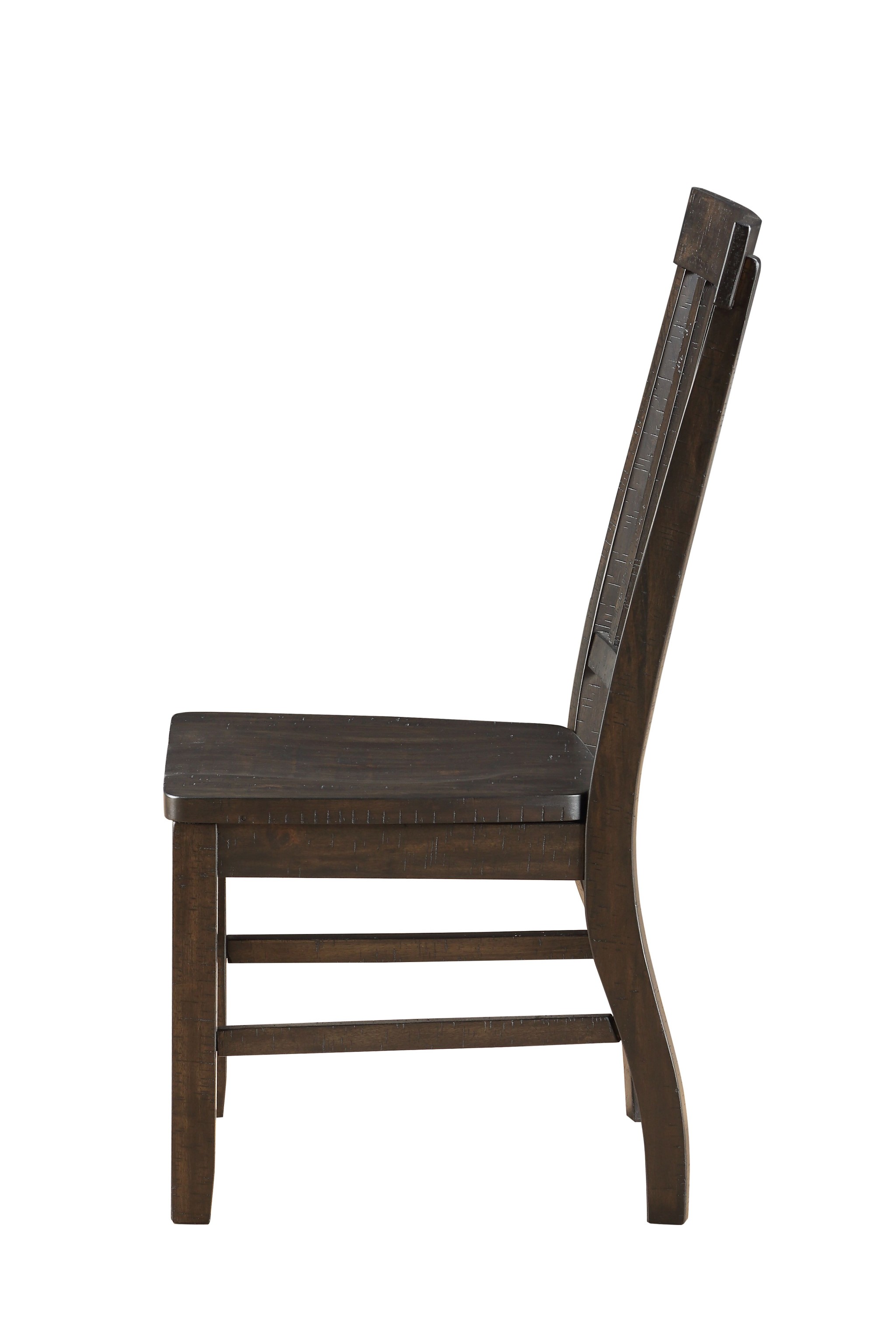 22" X 19" X 40" Rustic Walnut Wood Side Chair Set of 2