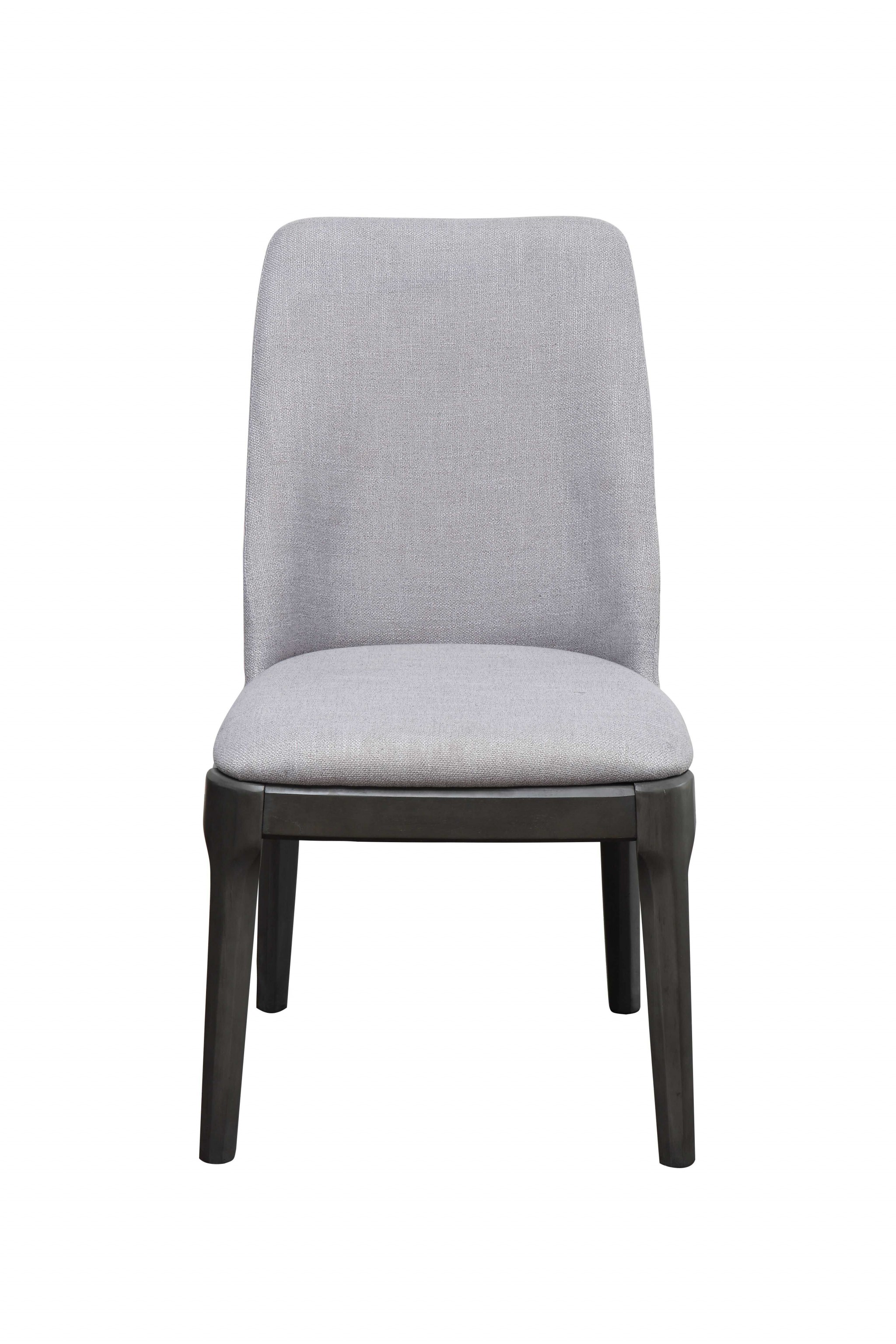 23" X 21" X 39" Light Gray Linen Upholstered Seat and Oak Wood Side Chair