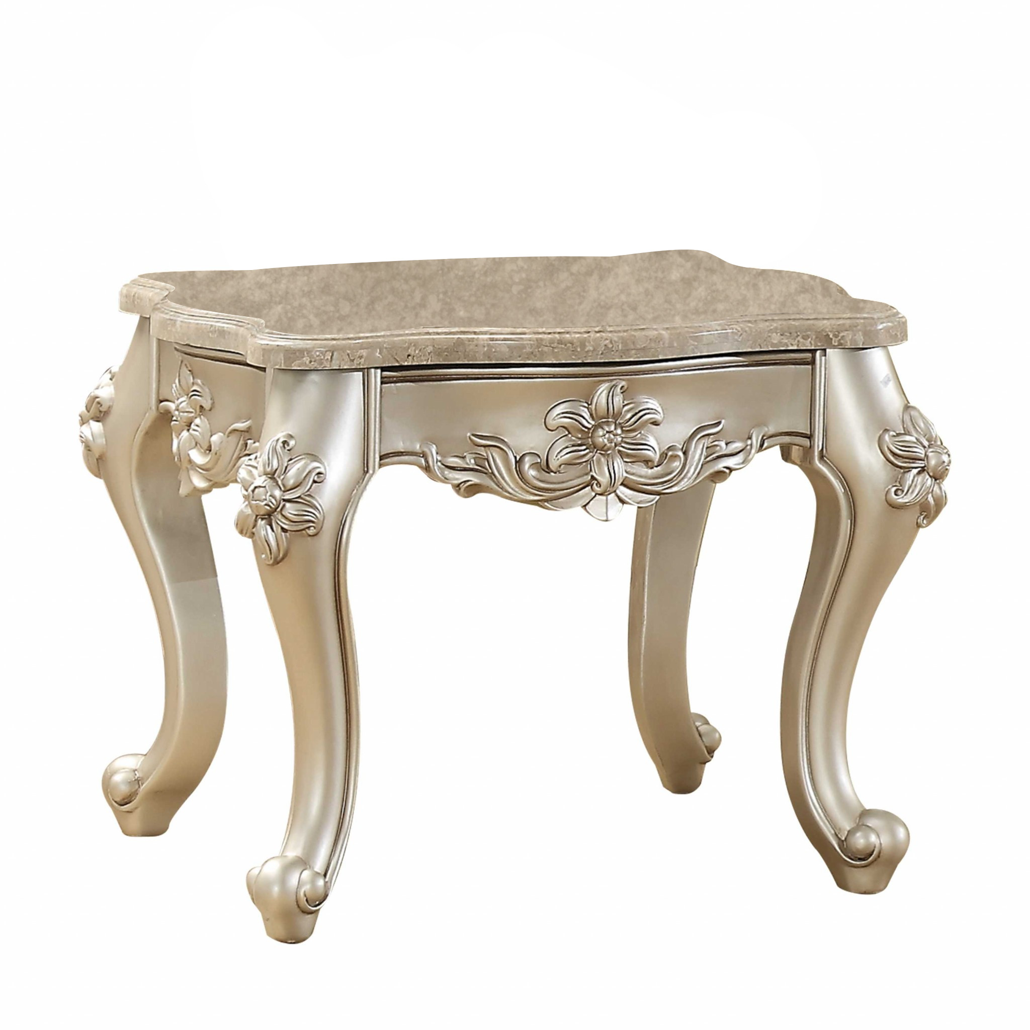 24" Champagne Faux Marble Square End Table-347410-1