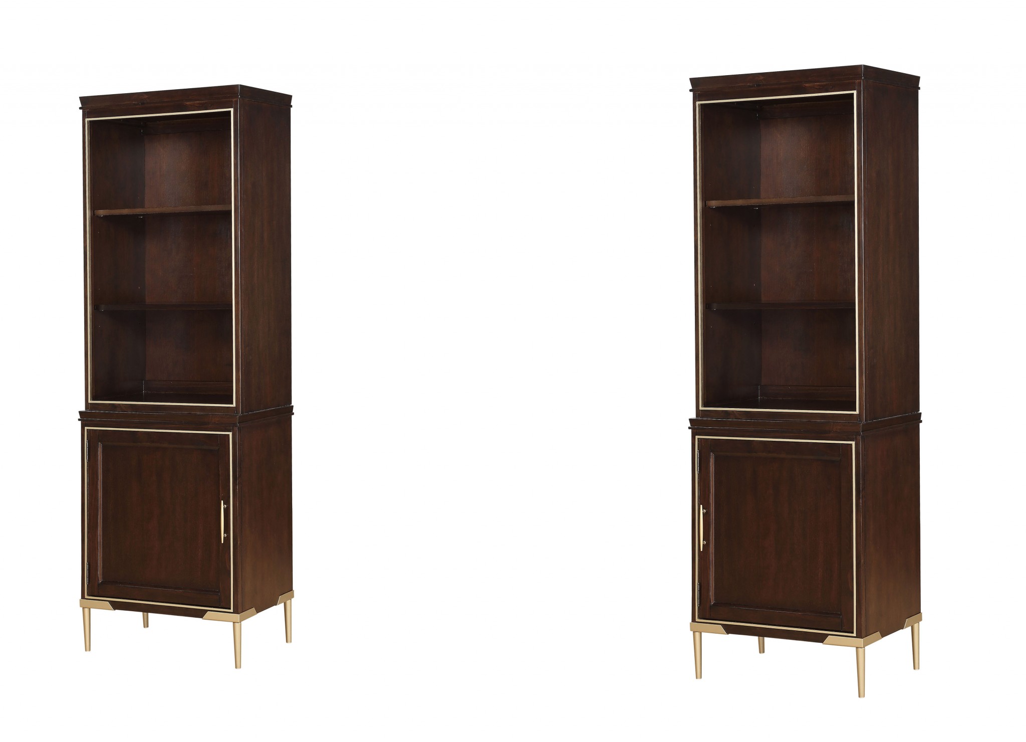 16" X 112" X 74" Cherry Metal Wood Entertainment Center (Set of 2)