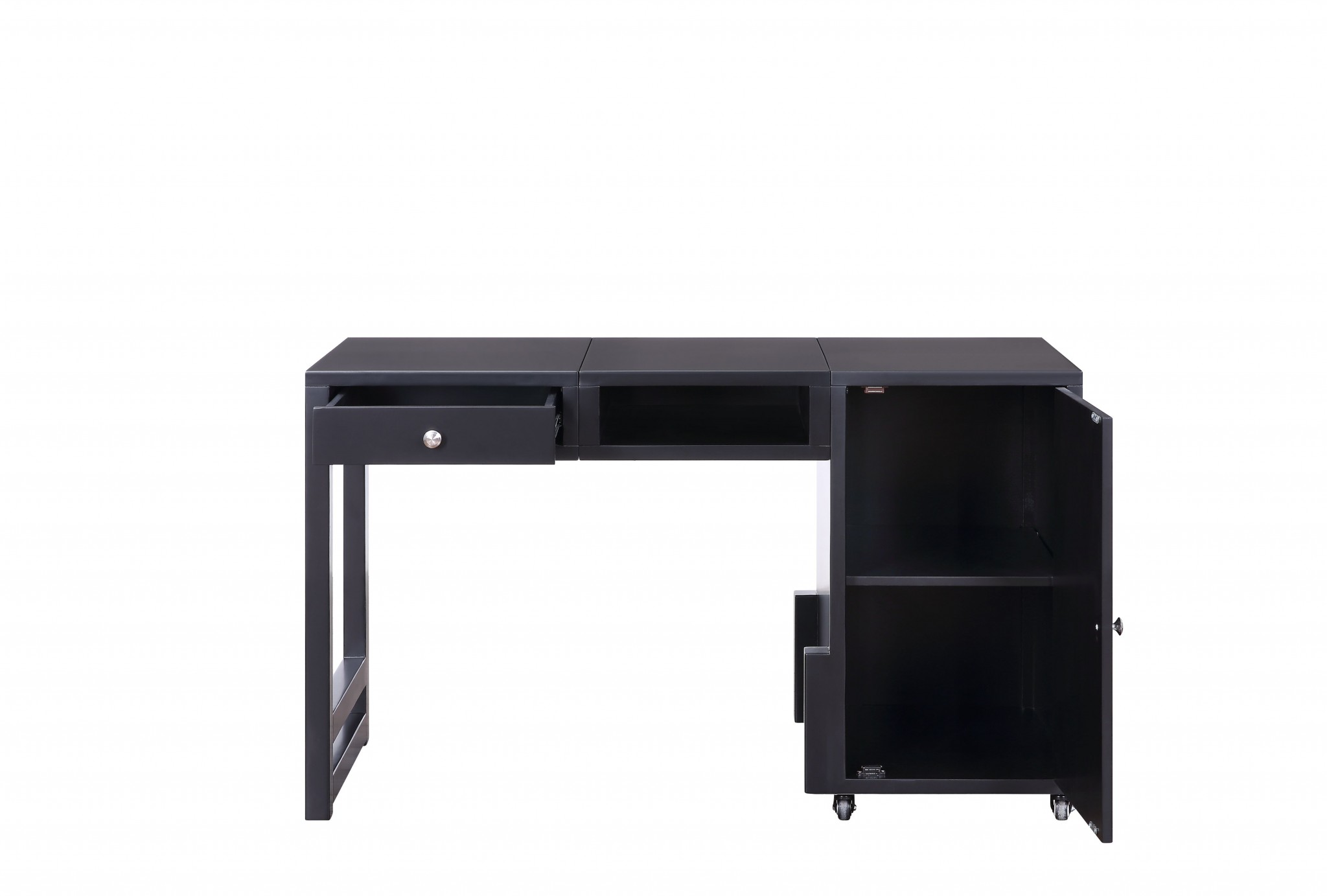 20" X 48" X 30" Black Wood Veneer Desk (Convertible)