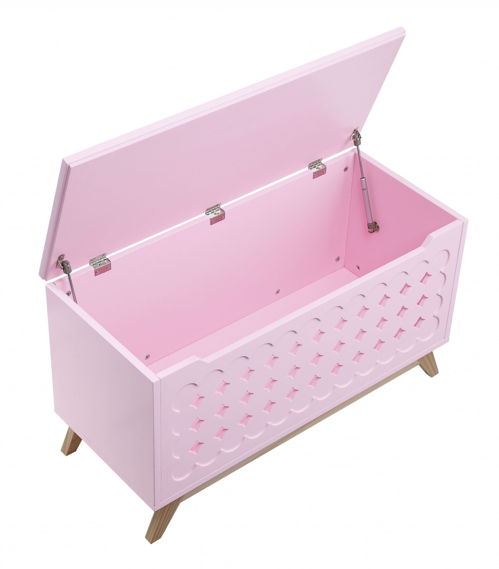 16" X 37" X 21" Pink Natural Wood Youth Chest