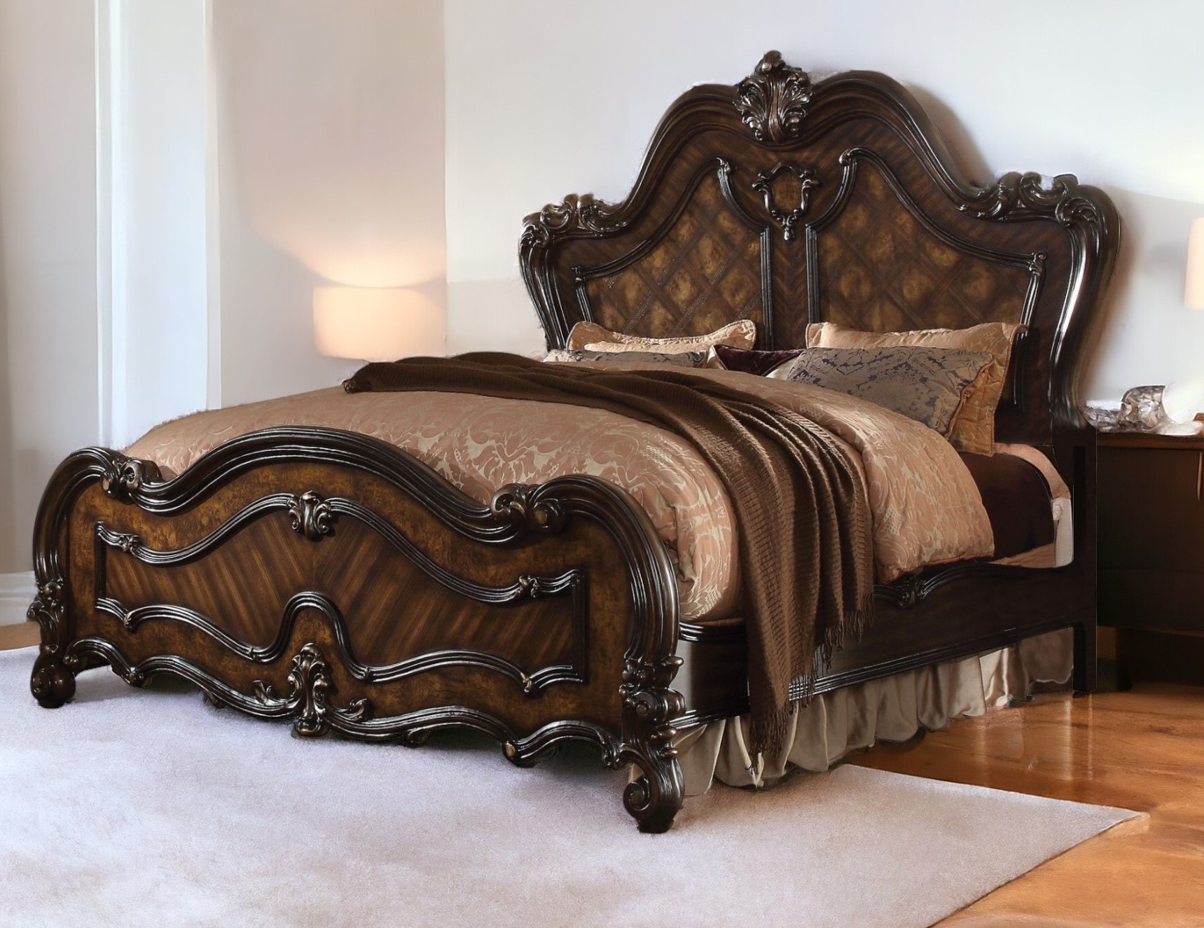 Brown King Bed Frame-348181-1