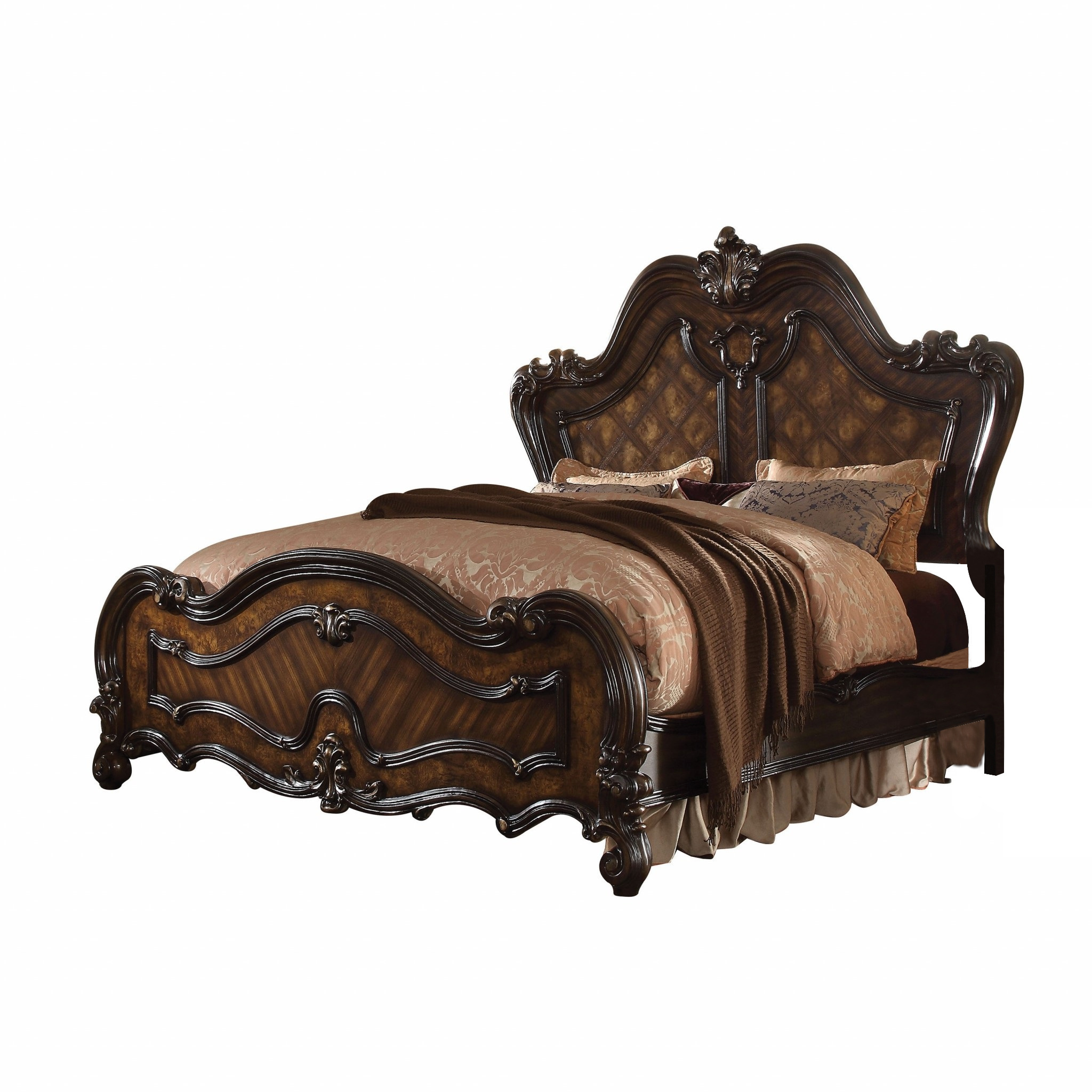 Dark Brown Queen Bed Frame-348182-1