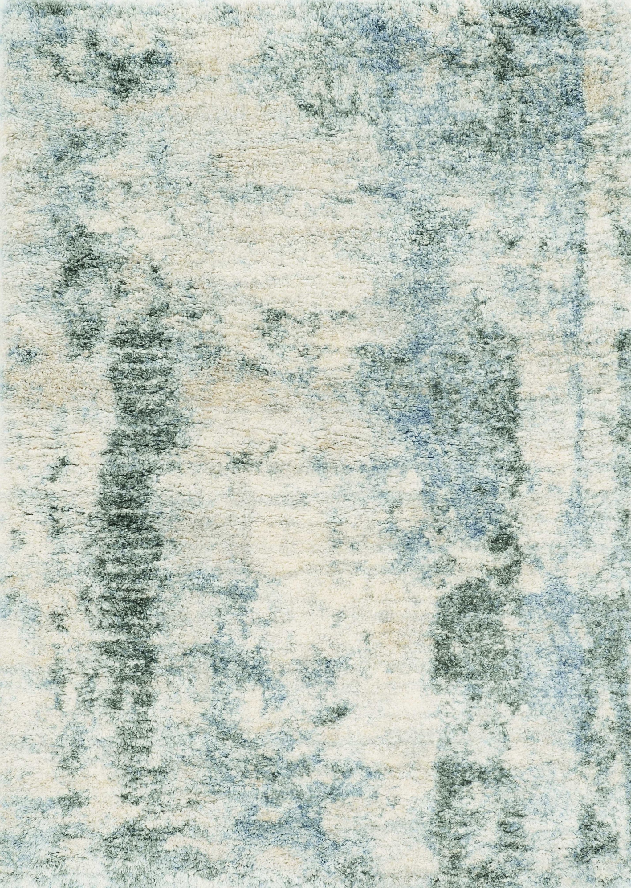8" X 10" Ivory Blue Machine Woven Abstract Indoor Area Rug