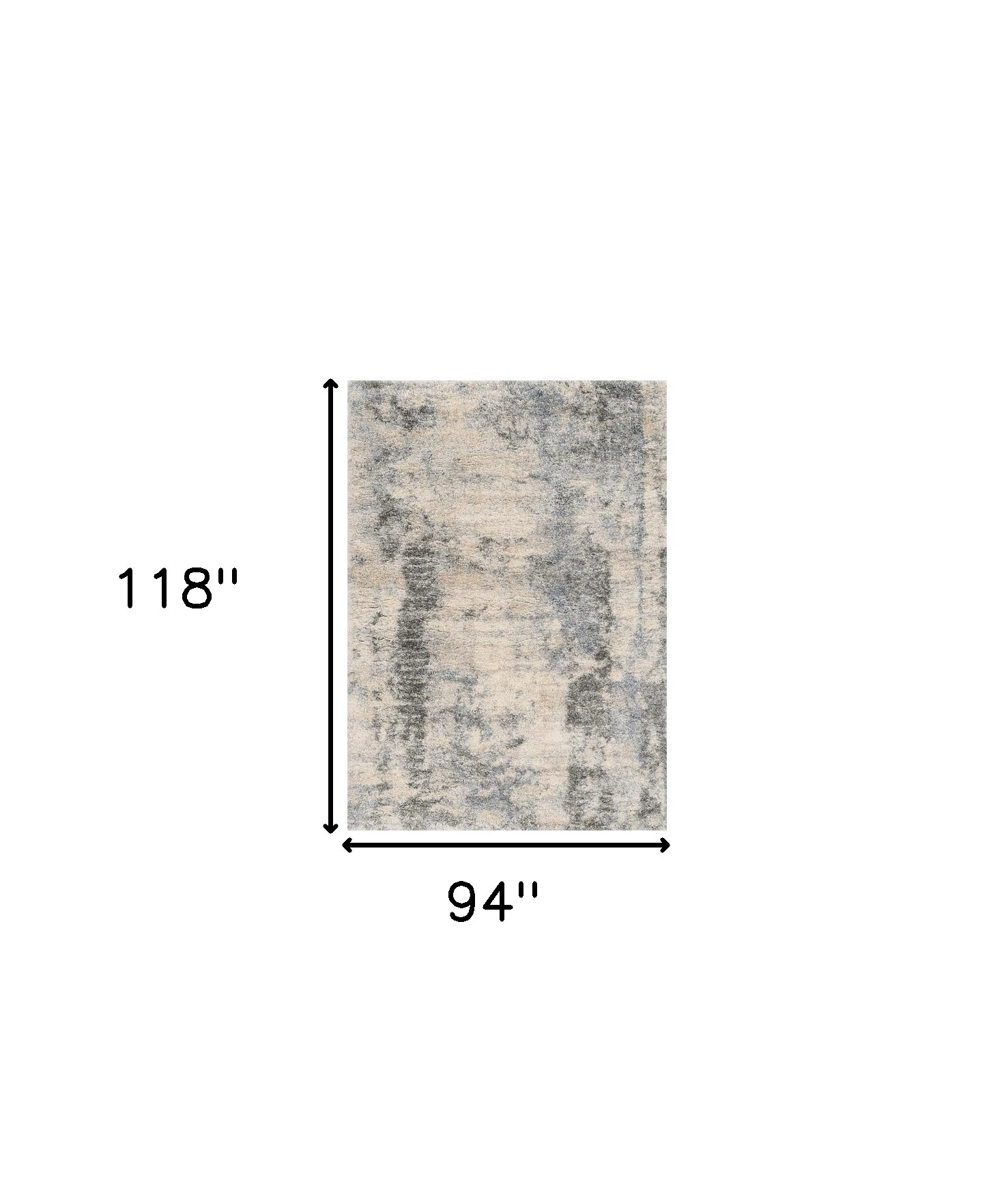 8" X 10" Ivory Blue Machine Woven Abstract Indoor Area Rug