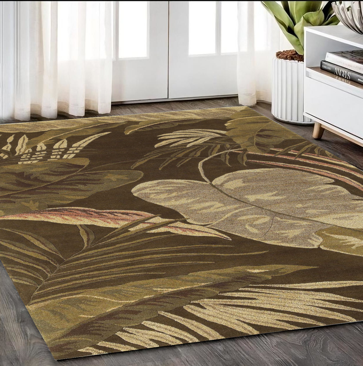 5' X 8'  Wool Mocha Area Rug-349813-1