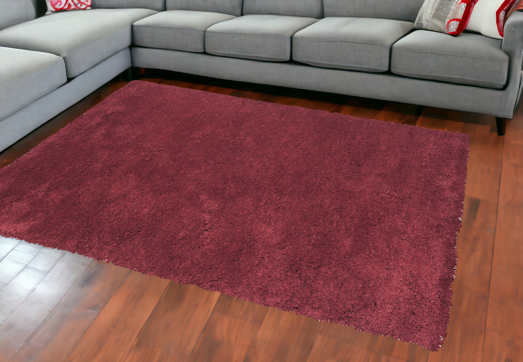 8' X 10' Polyester Red Area Rug-349883-1