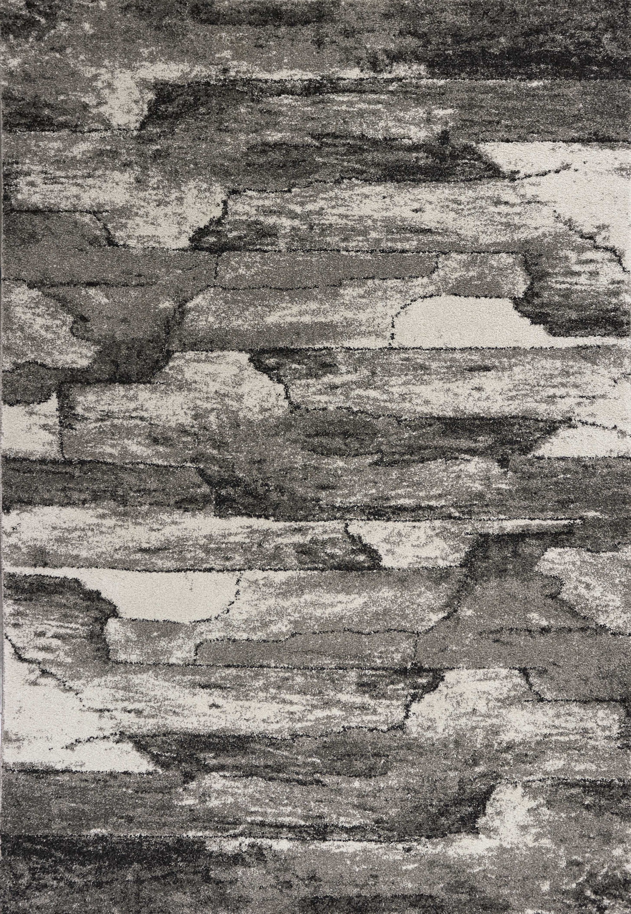 8" X 11" Gray Abstract Area Rug