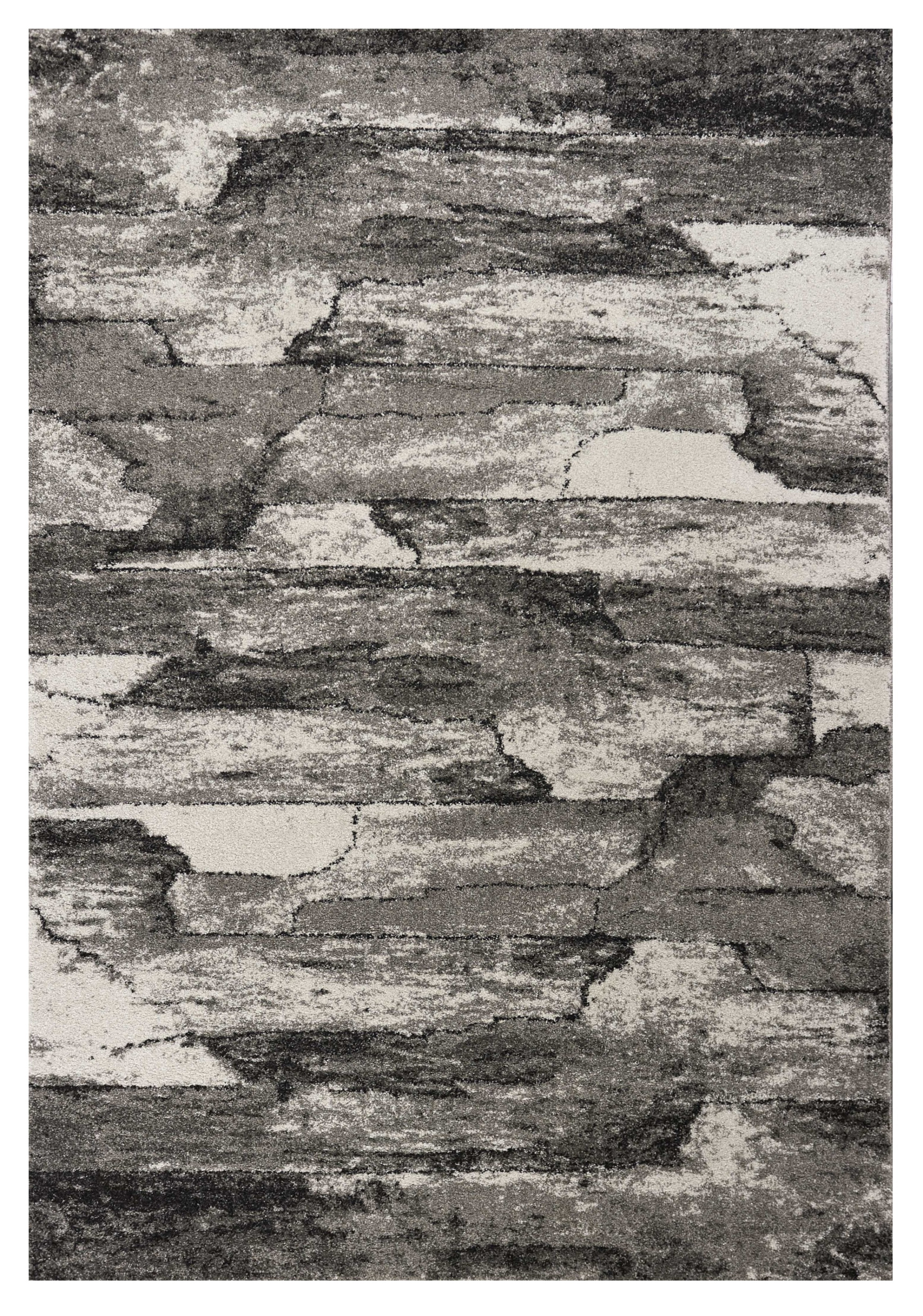 8" X 11" Gray Abstract Area Rug