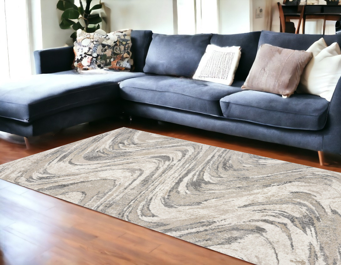 7' X 9'  Polypropylene Natural Area Rug-350060-1