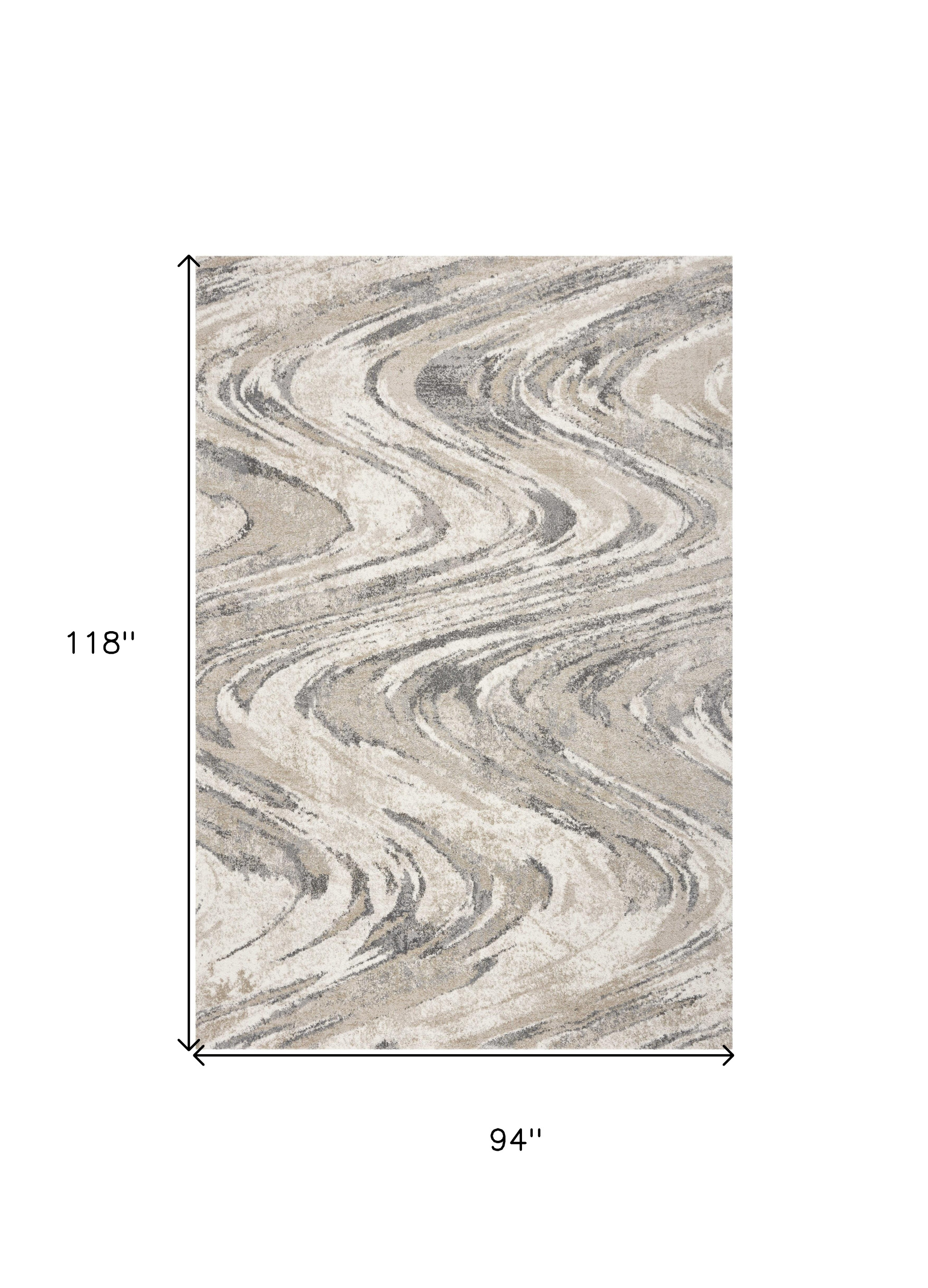7" X 9"  Polypropylene Natural Area Rug