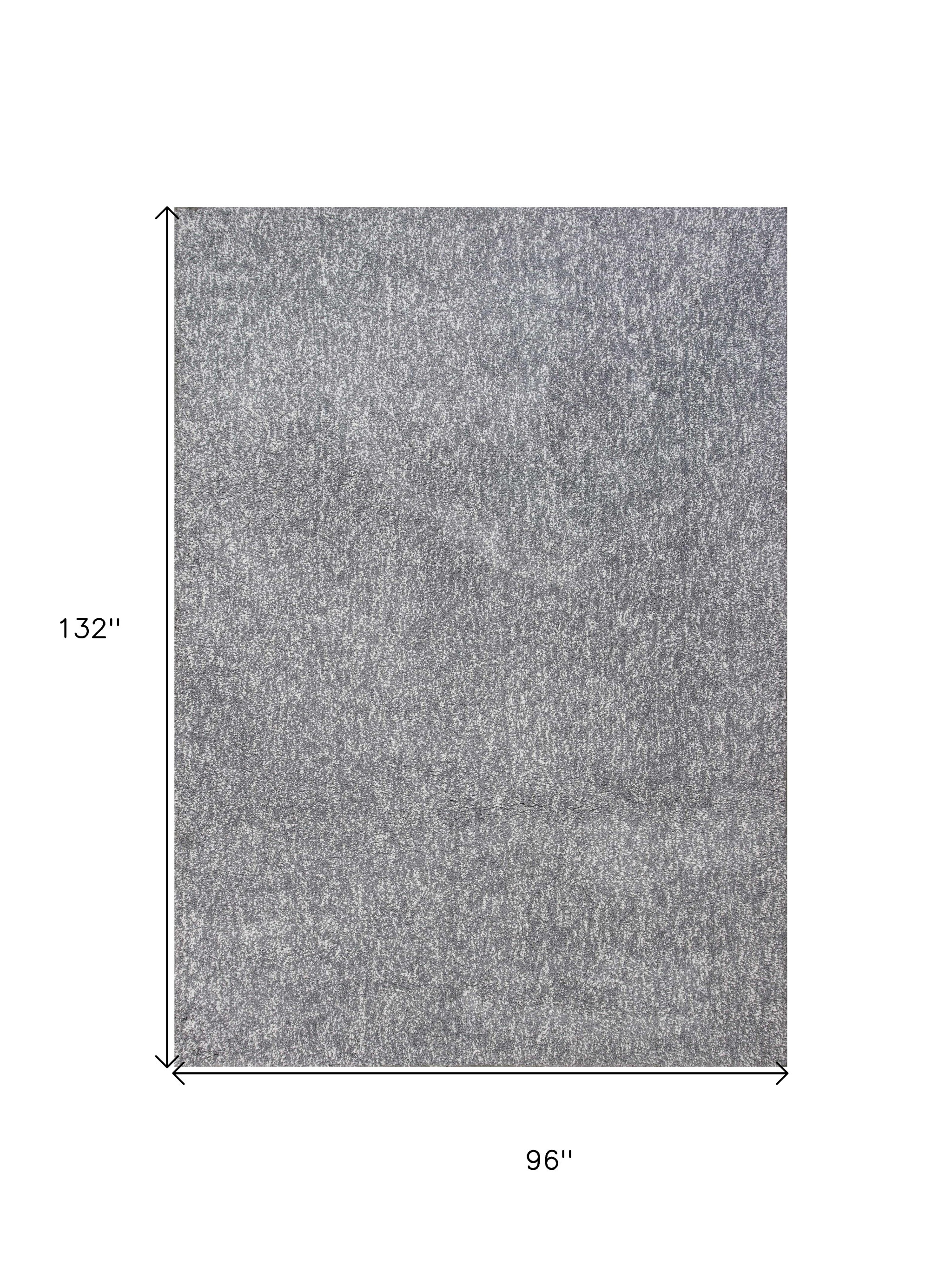 8" X 11"  Grey Heather Shag Area Rug