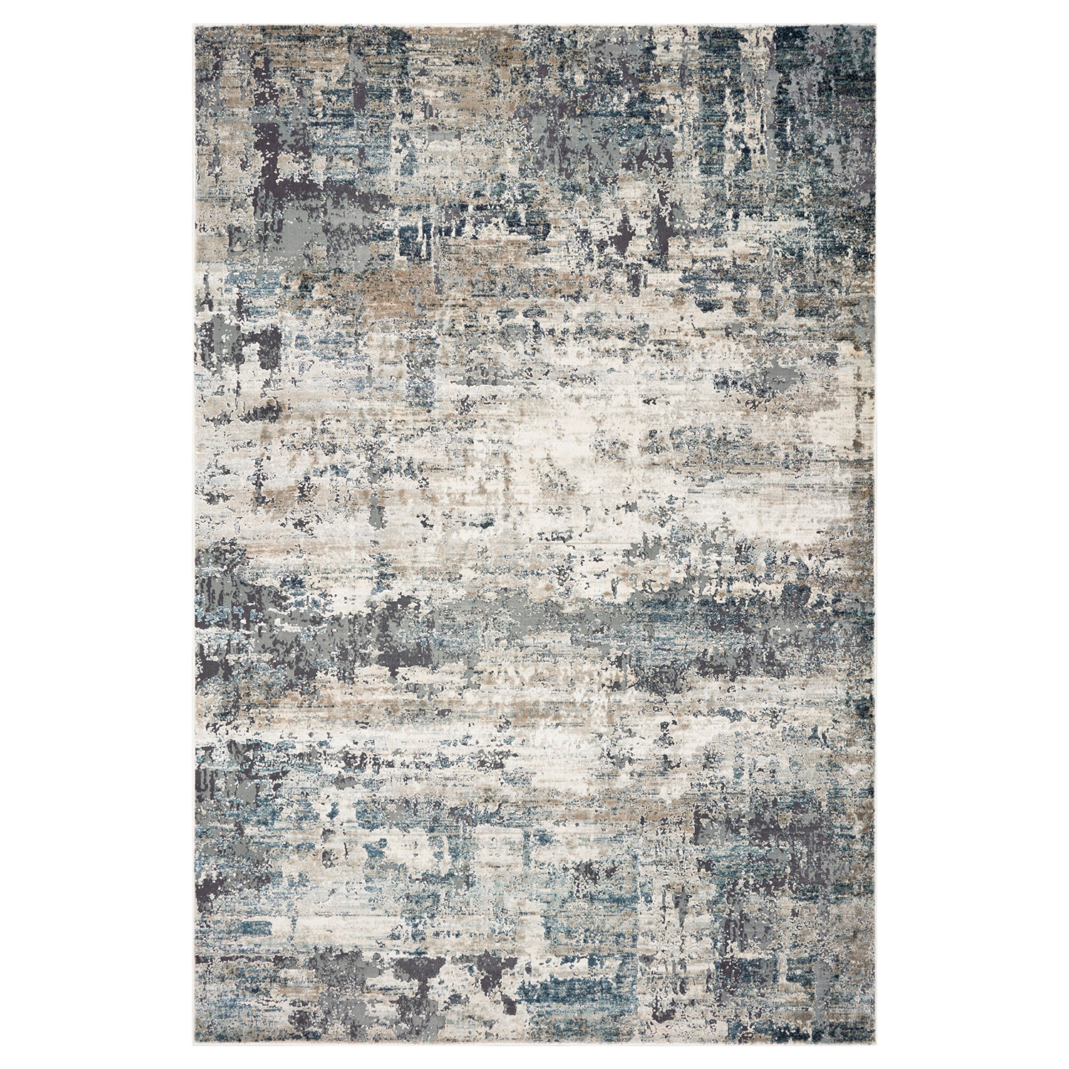 8 x 13 Ivory and Multi Gray Area Rug