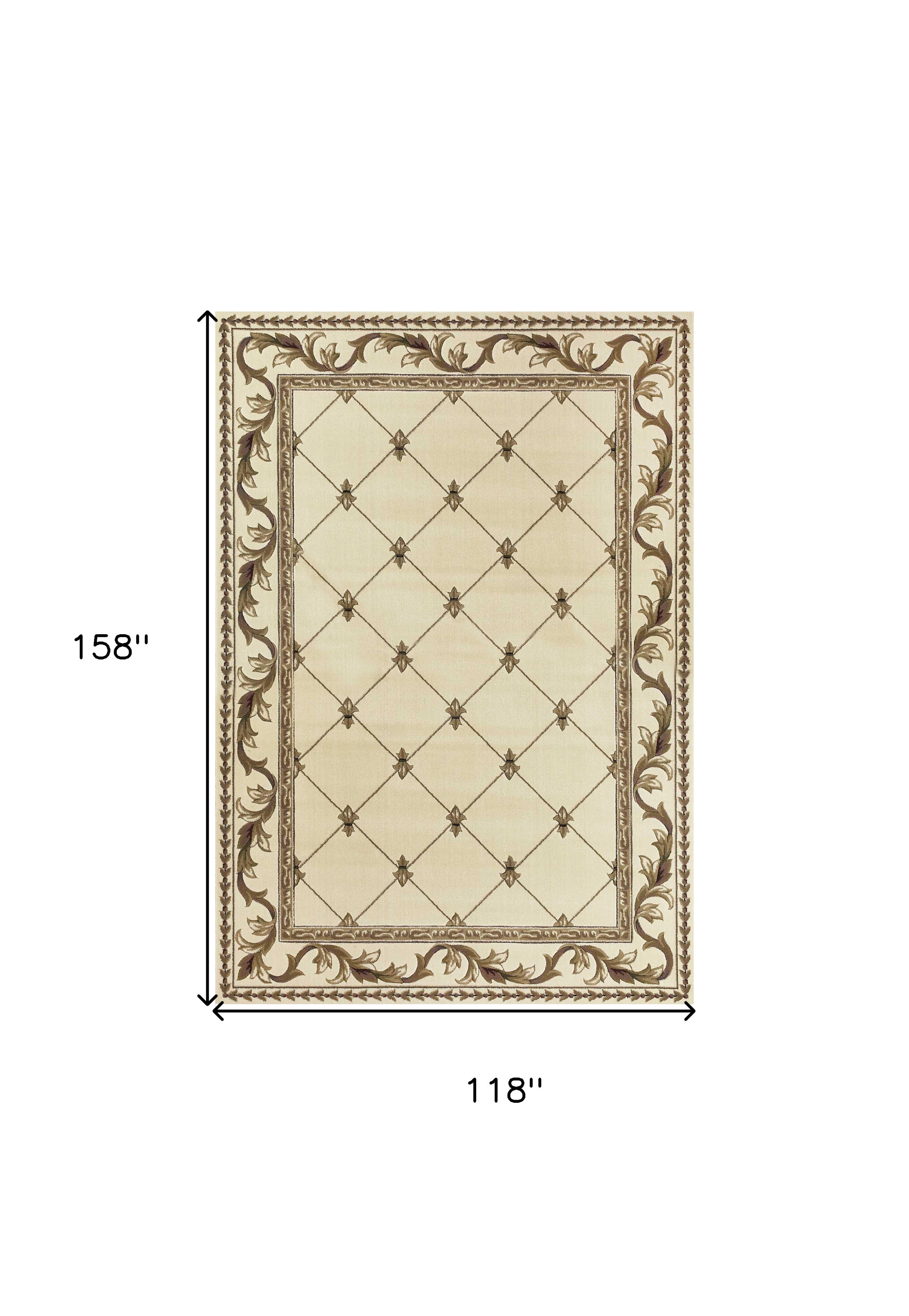 9" X 13"  Polypropylene Ivory Area Rug