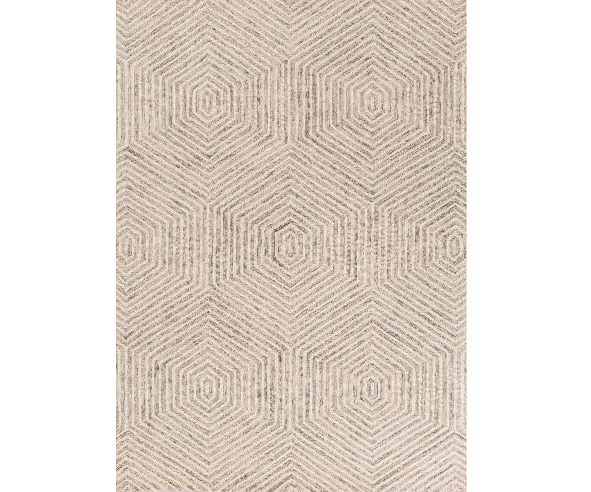 9' X 12' Sand Beige Wool Geometric Hand Tufted Area Rug-350502-1