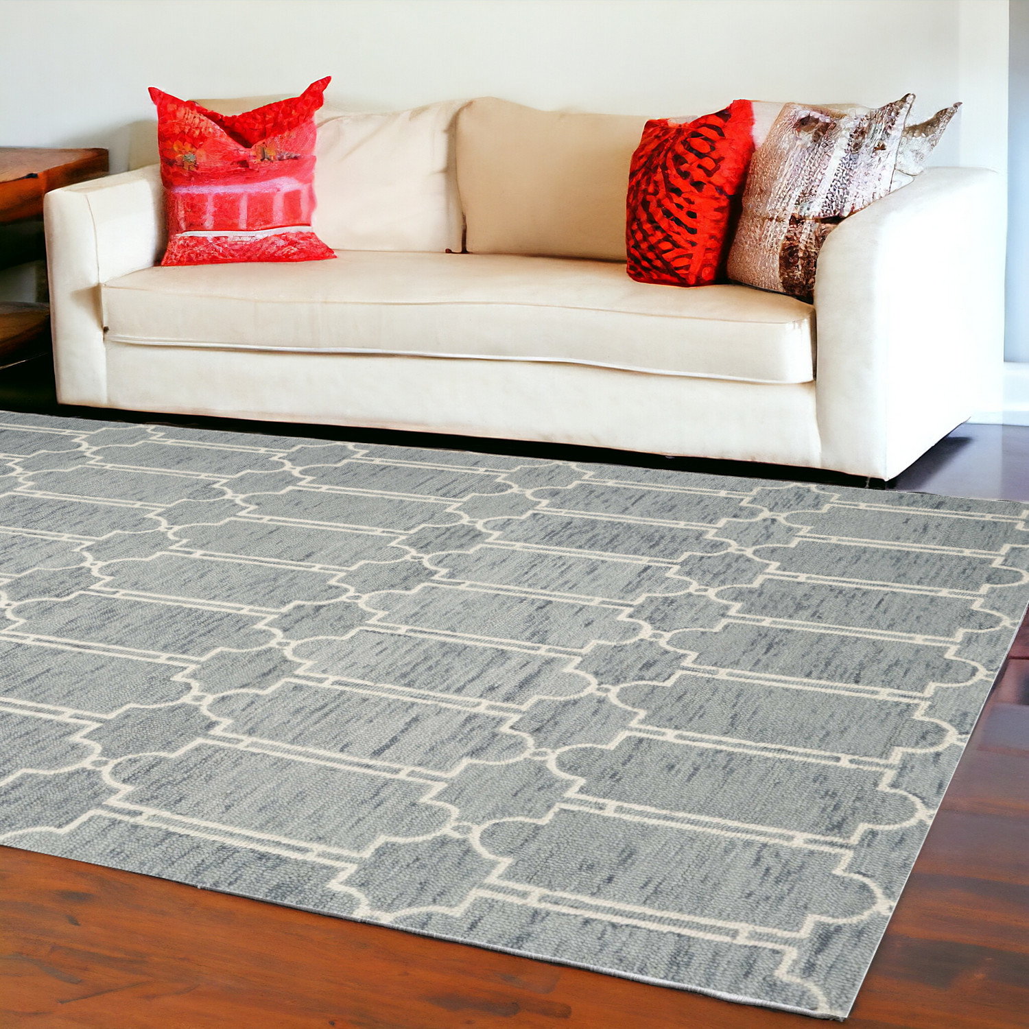 9' X 12'  Wool Blue Area Rug-350505-1