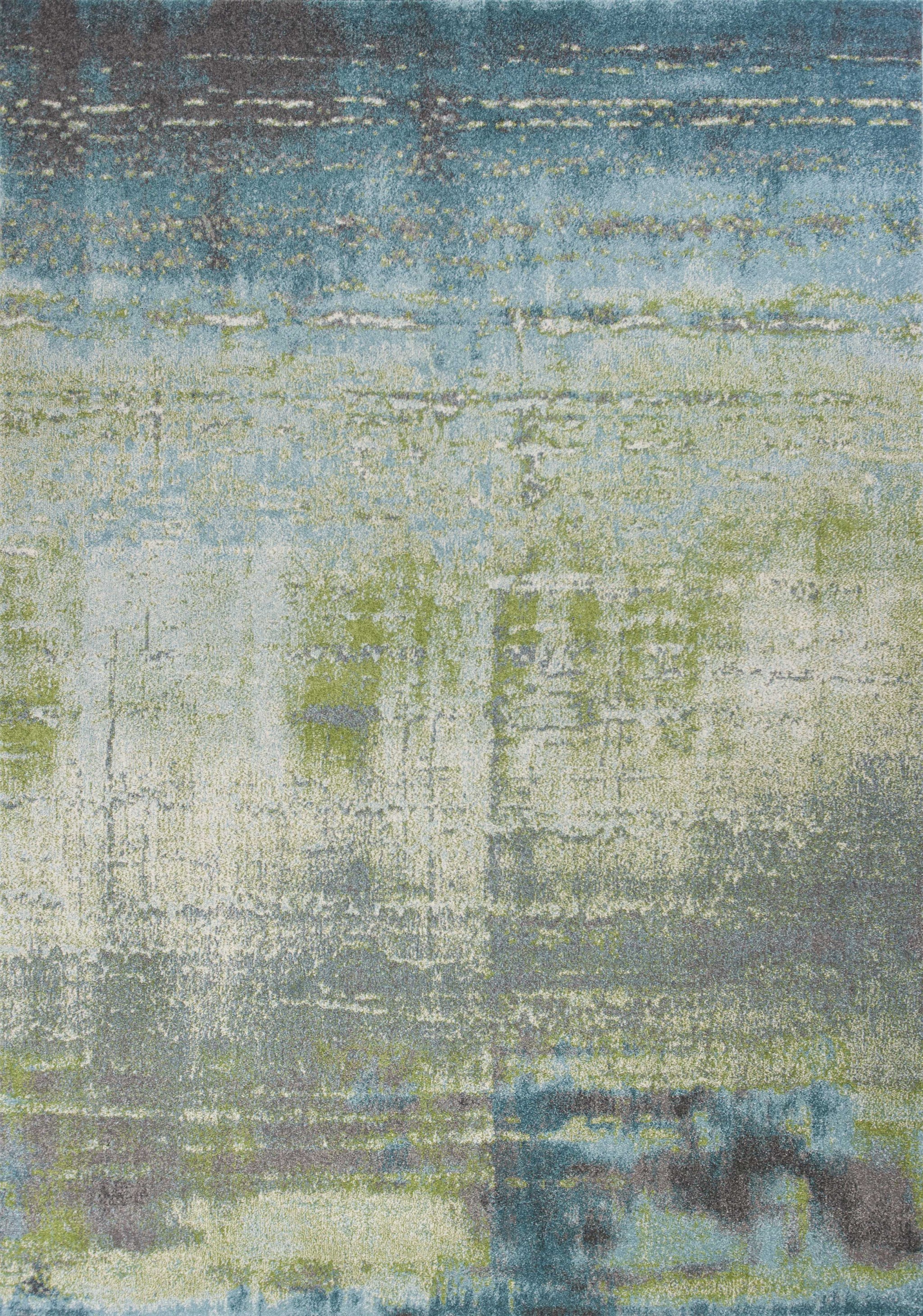 9" X 13"  Polypropylene Blue Or  Green Area Rug