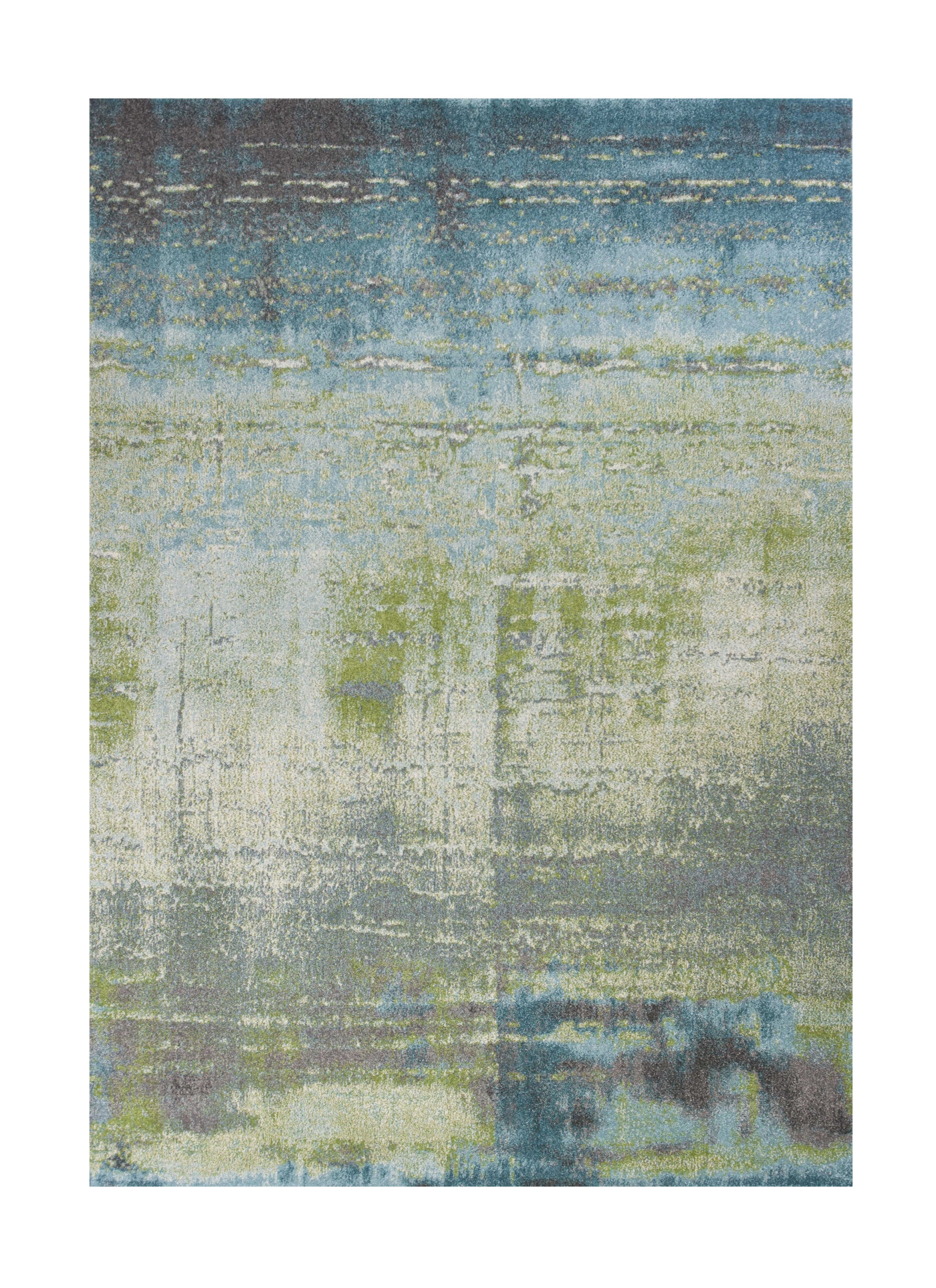 9" X 13"  Polypropylene Blue Or  Green Area Rug