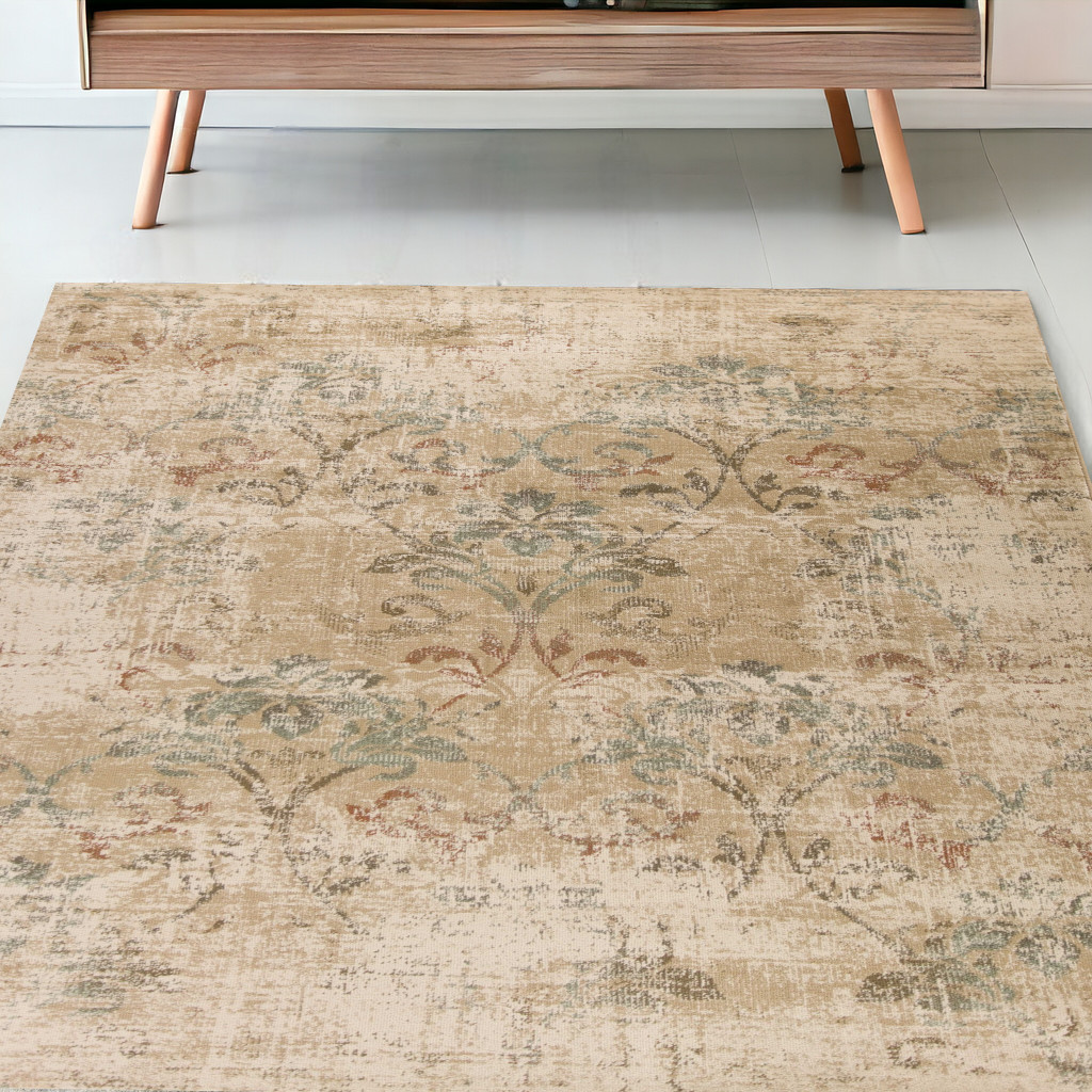 5' X 8' Champagne Vintage Area Rug-352304-1