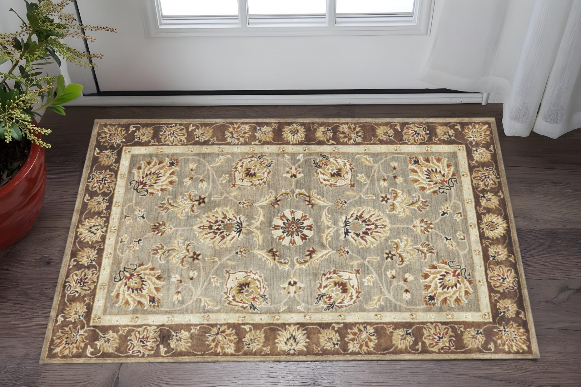 3' X 5' Gray Wool Hand Tufted Area Rug-352310-1