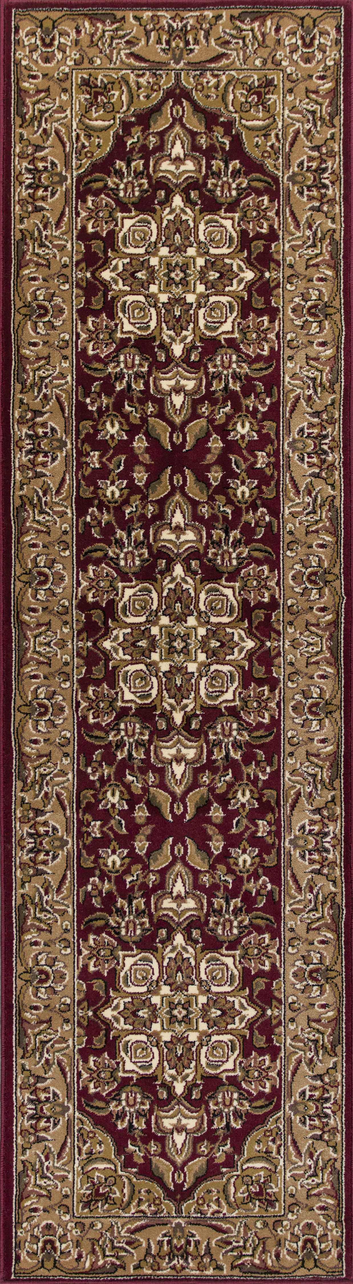 8' Red And Beige Area Rug-352870-1