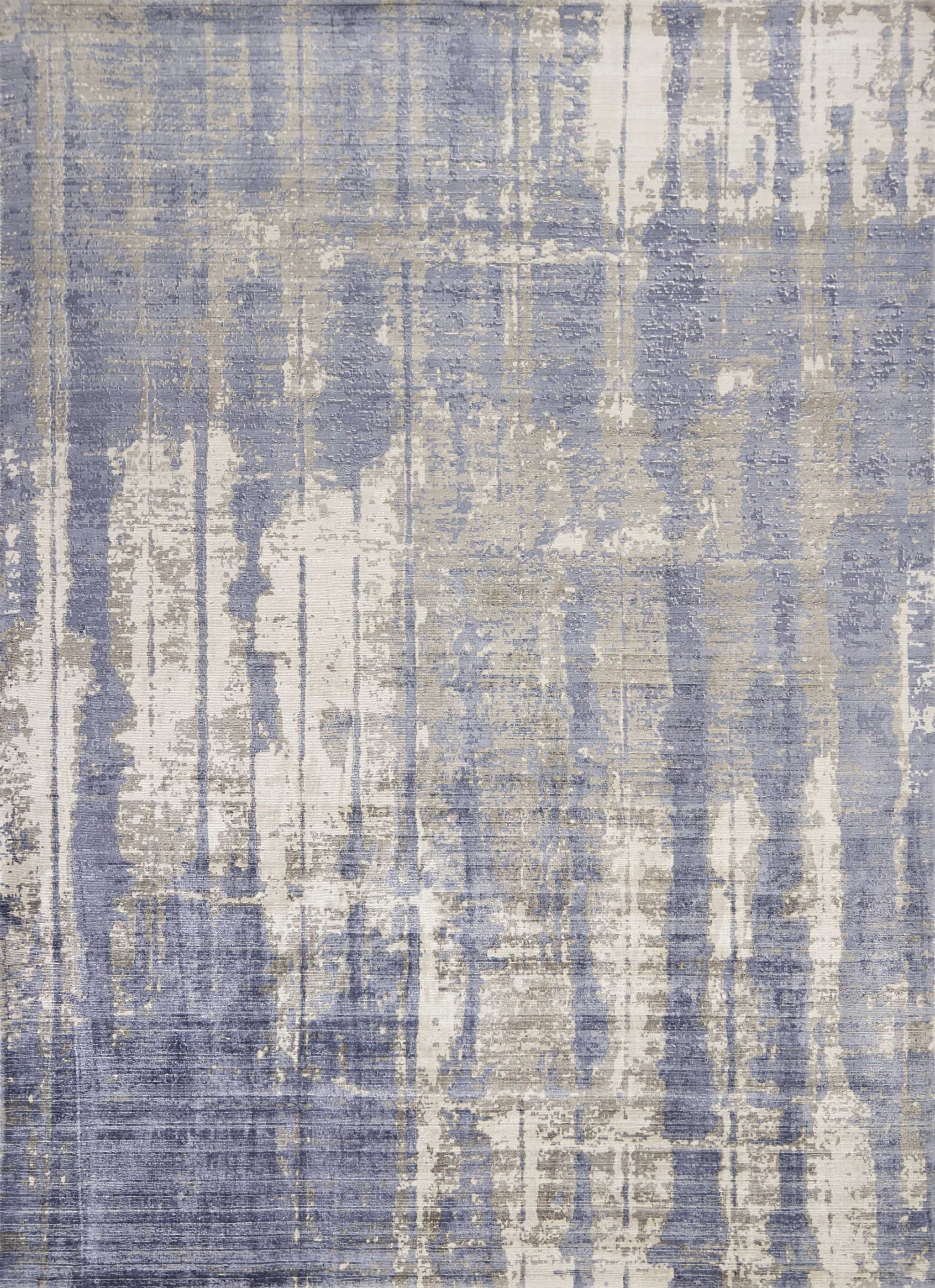 3' X 5' Blue and Gray Abstract Area Rug-352897-1