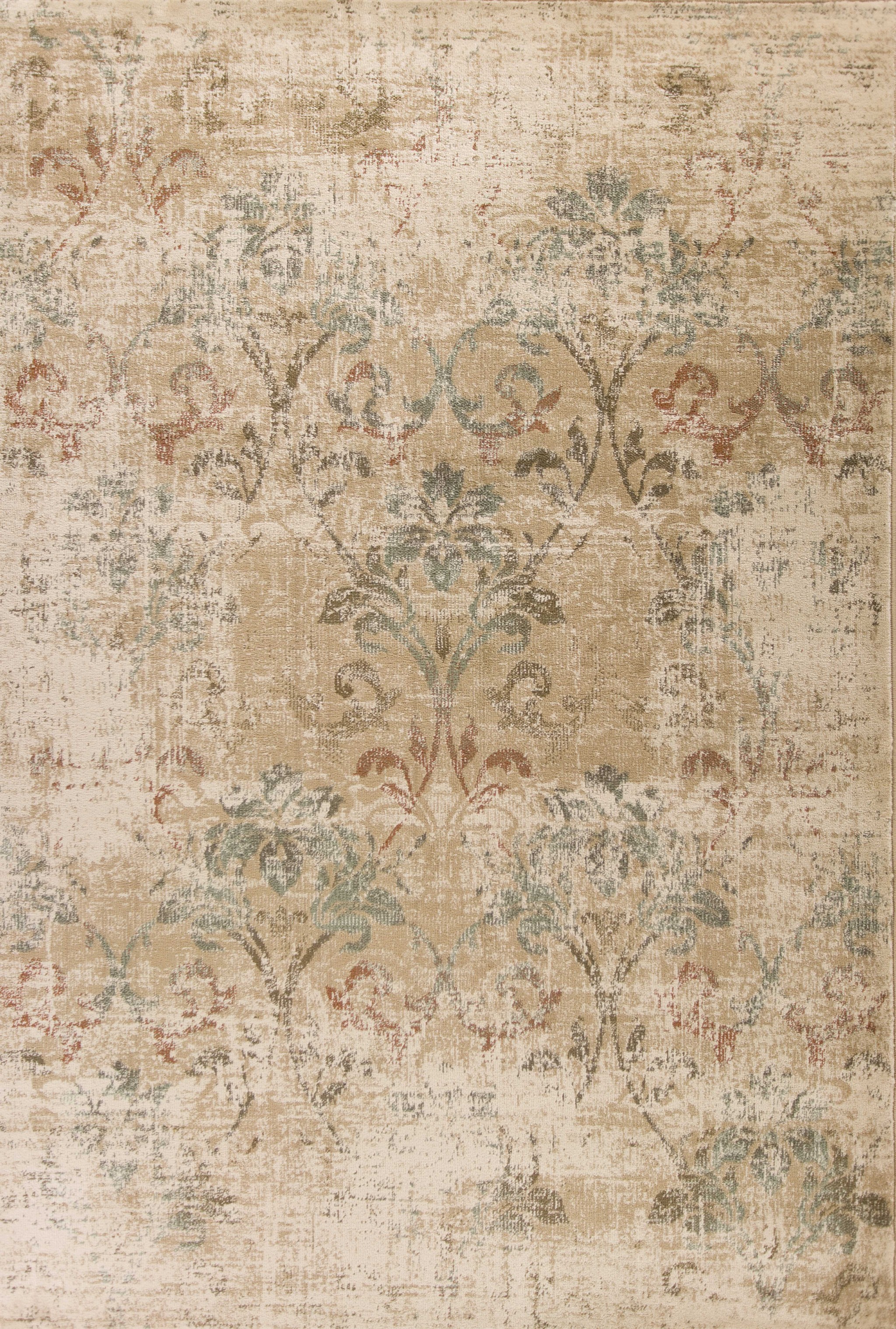 8'X11' Champagne Beige Machine Woven Damask Indoor Area Rug-352987-1