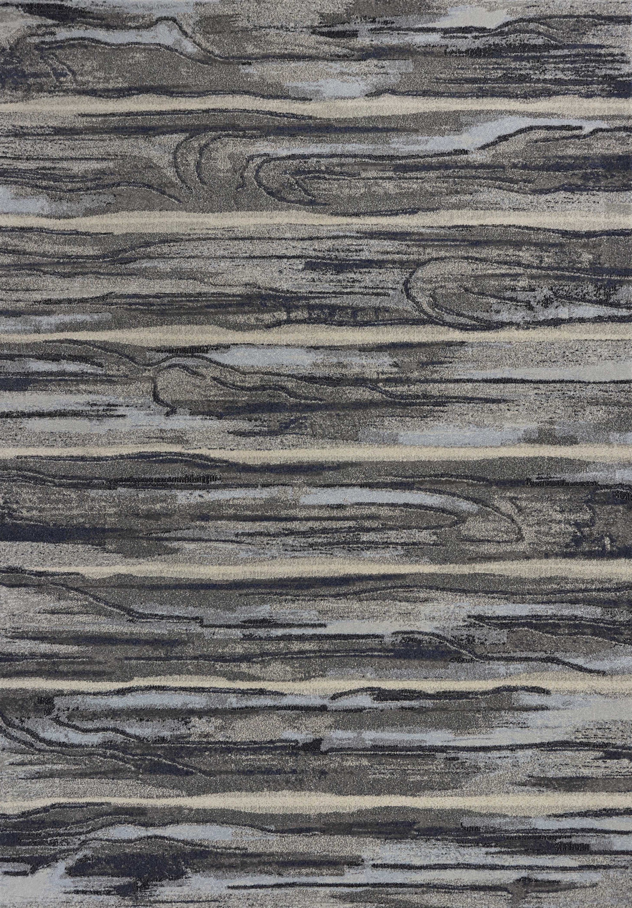 6' X 9' Grey Abstract Wood Design Indoor Area Rug-353064-1
