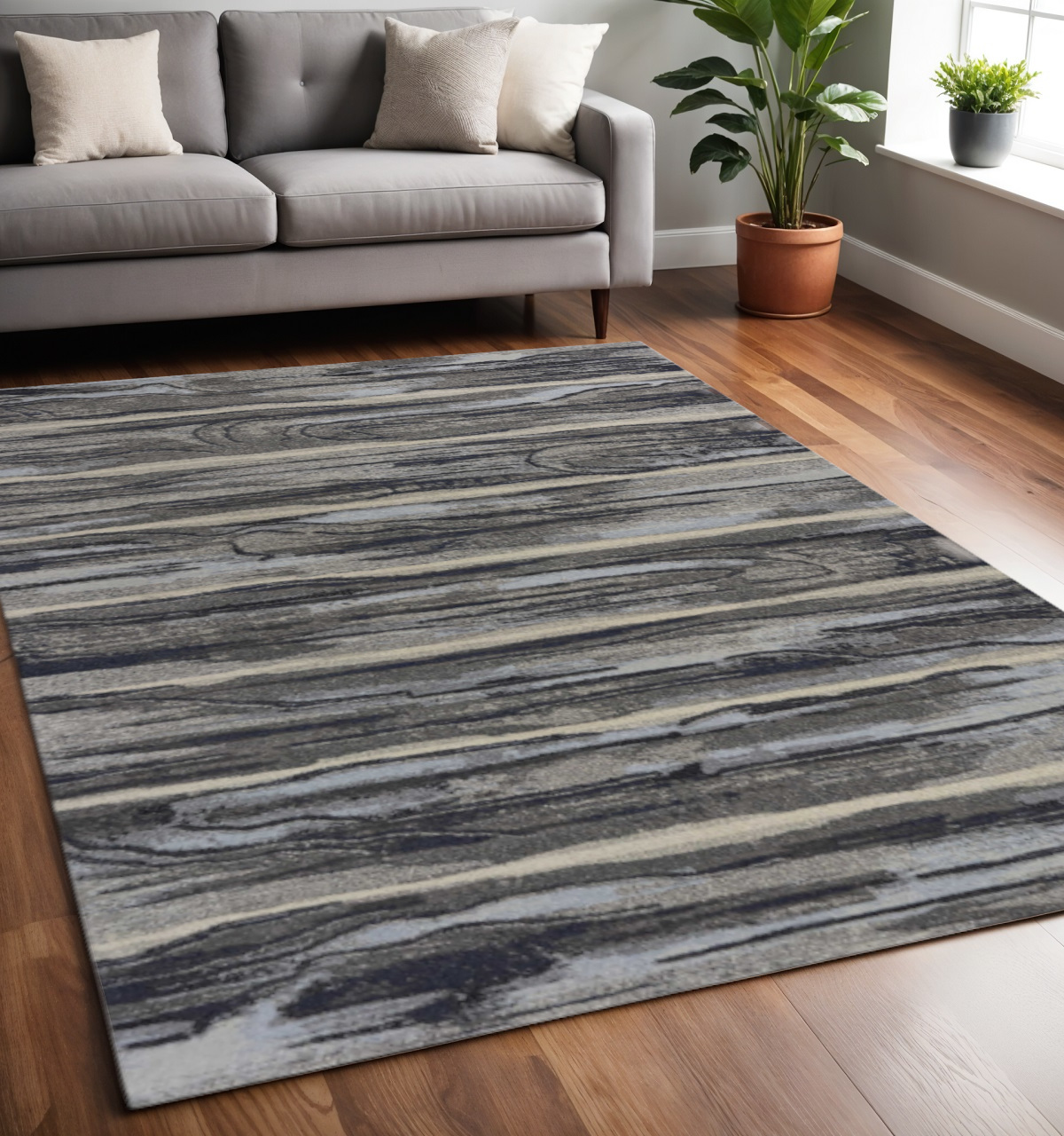 6' X 9' Gray Area Rug-353064-1
