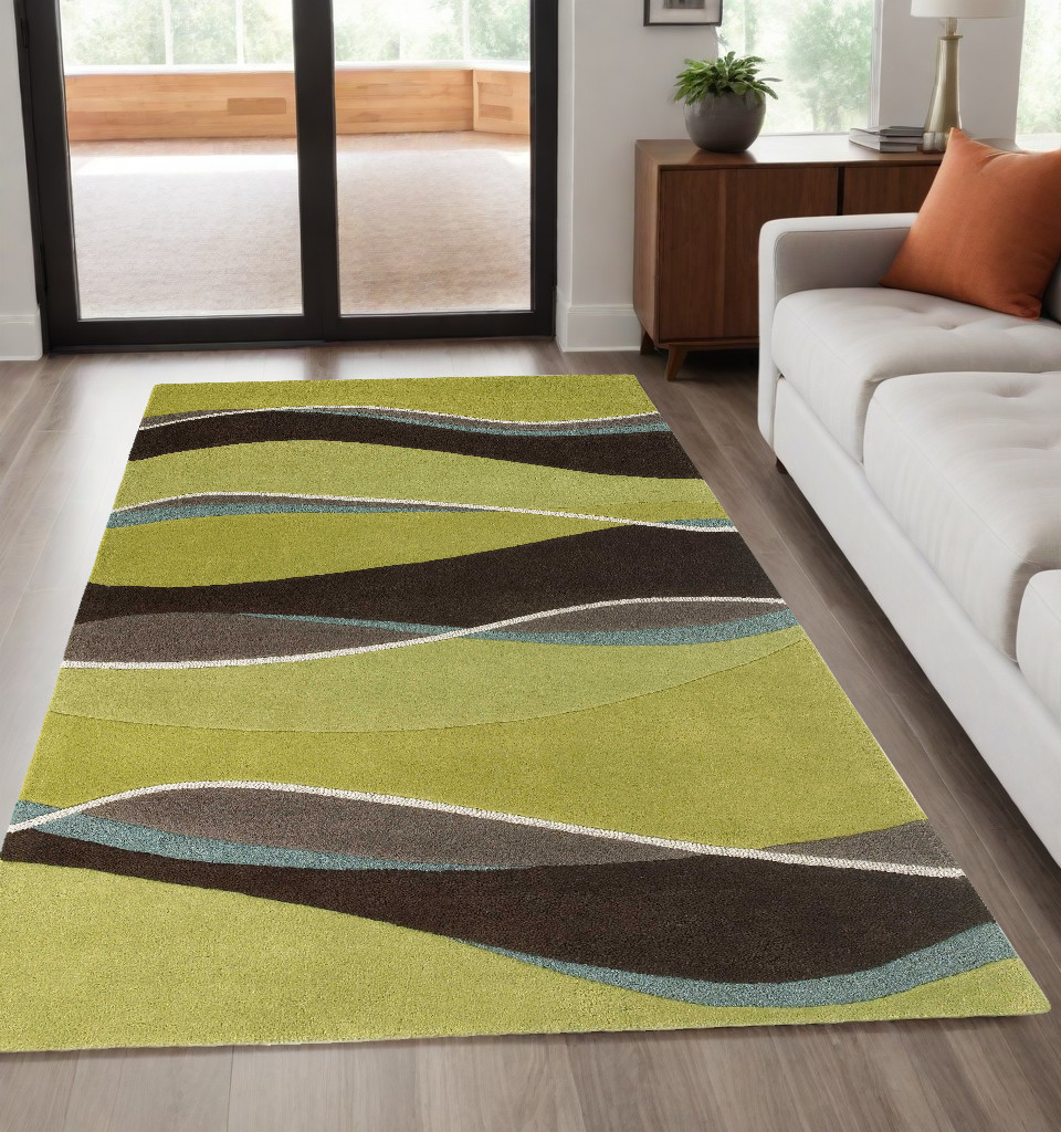 5' X 8'  Wool Lime Or  Mocha Area Rug-353108-1