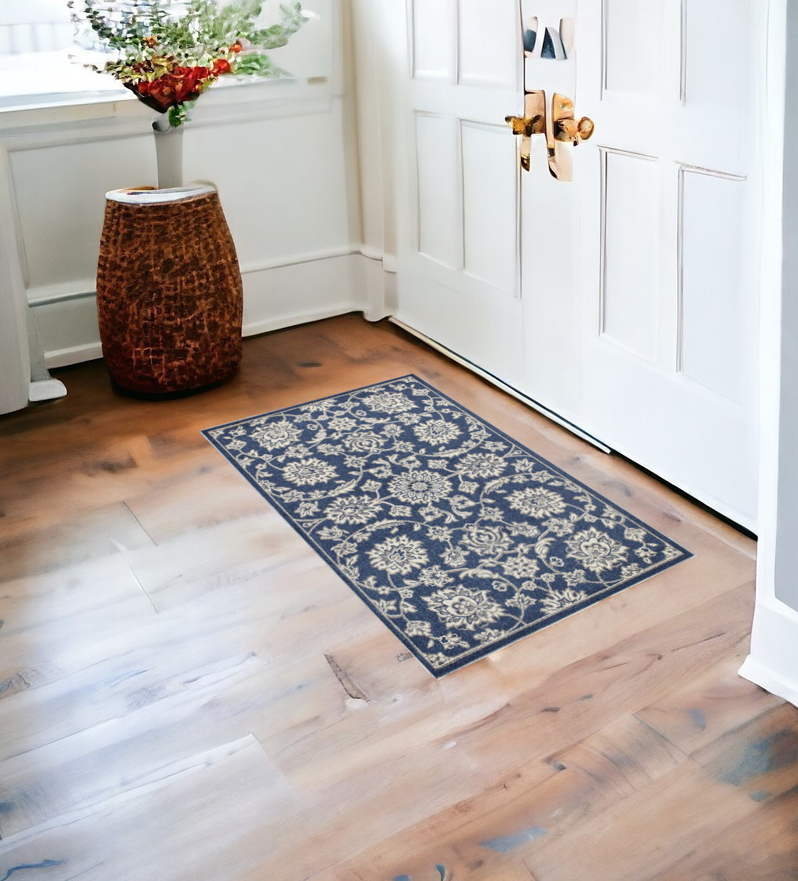 2' X 3' Blue and Ivory Area Rug-353147-1