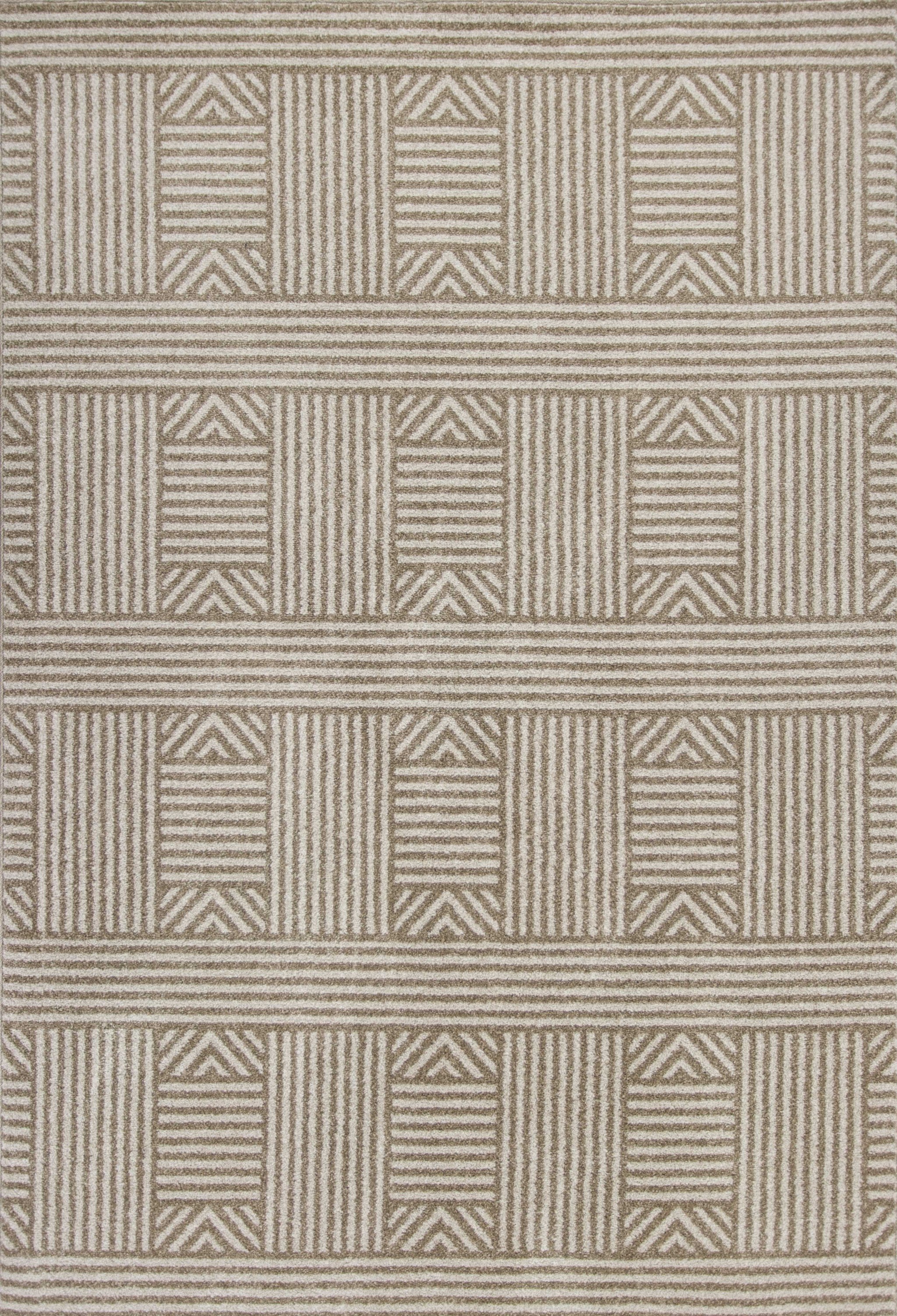 2' X 3' Beige Geometric Lines Uv Treated Accent Rug-353151-1