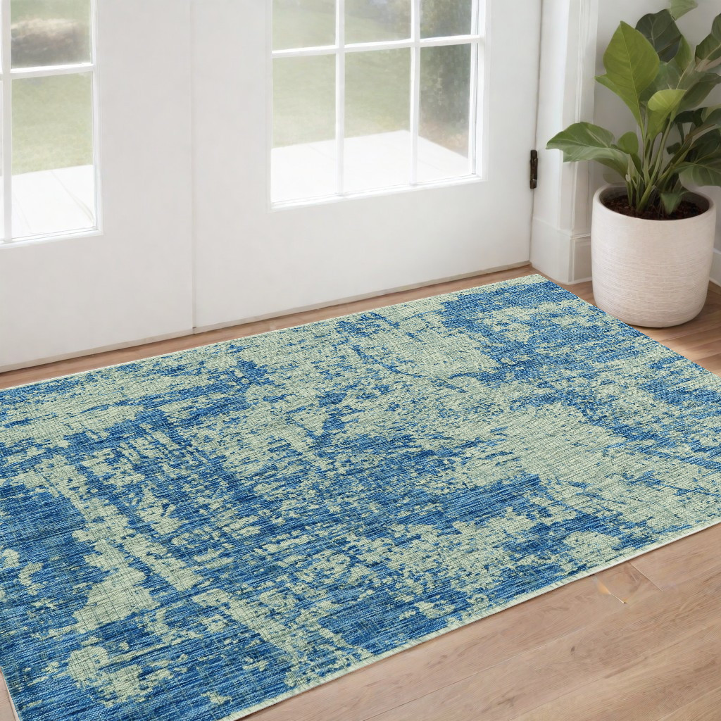 3' X 4' Blue Abstract Area Rug-353155-1