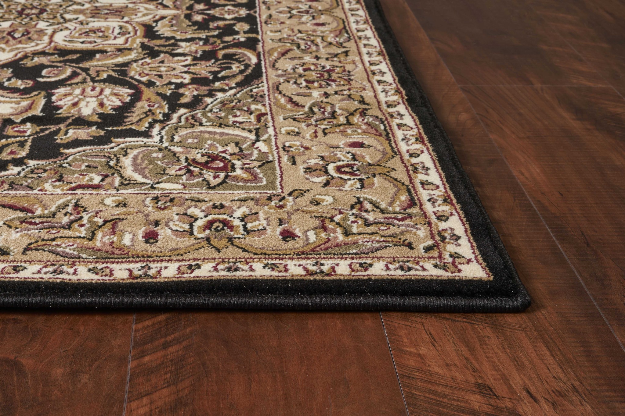 20" x 31" Polypropylene Black or Beige Area Rug